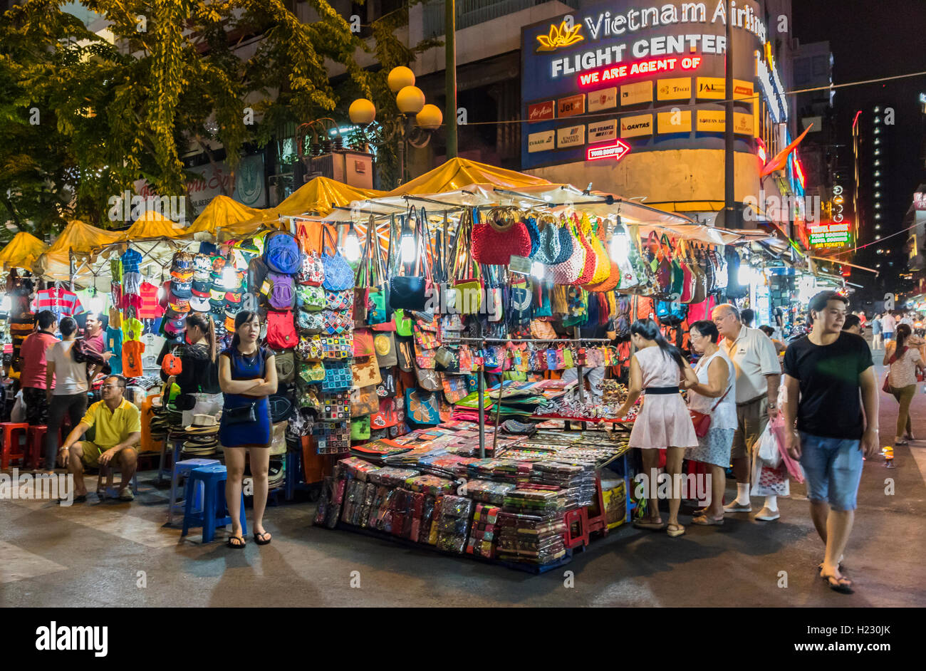 Nachtmarkt in Ho-Chi-Minh-Stadt-Vietnam Stockfoto
