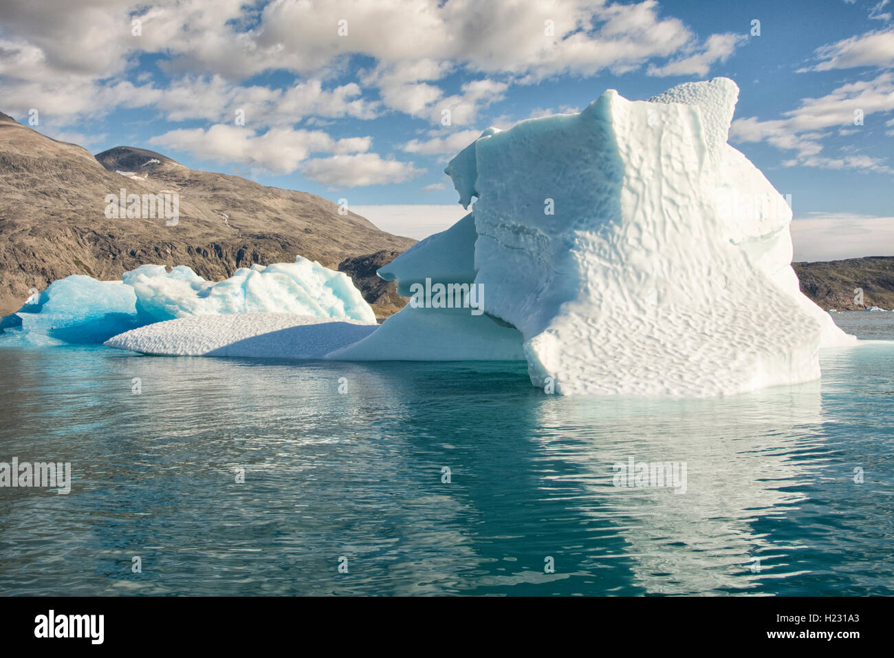 Europa, Grönland, Kujalleq Gemeinde Narsarsuaq (Bedeutung: großen Plan), Qoroq Ice Fjord, Iceberg Stockfoto