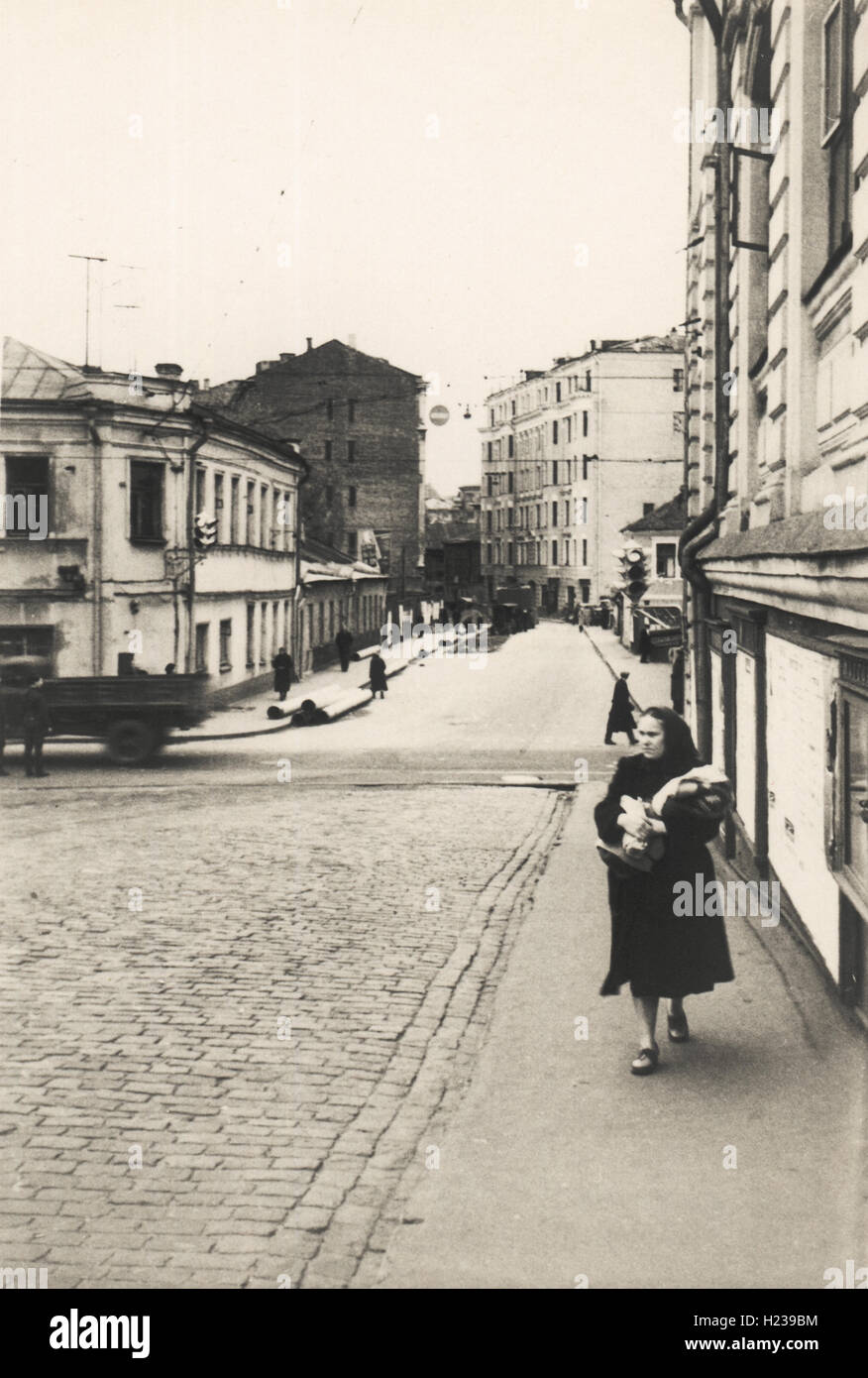 Ulan-Gasse (Ulansky Pereulok), Moskau 1960, USSR Stockfoto