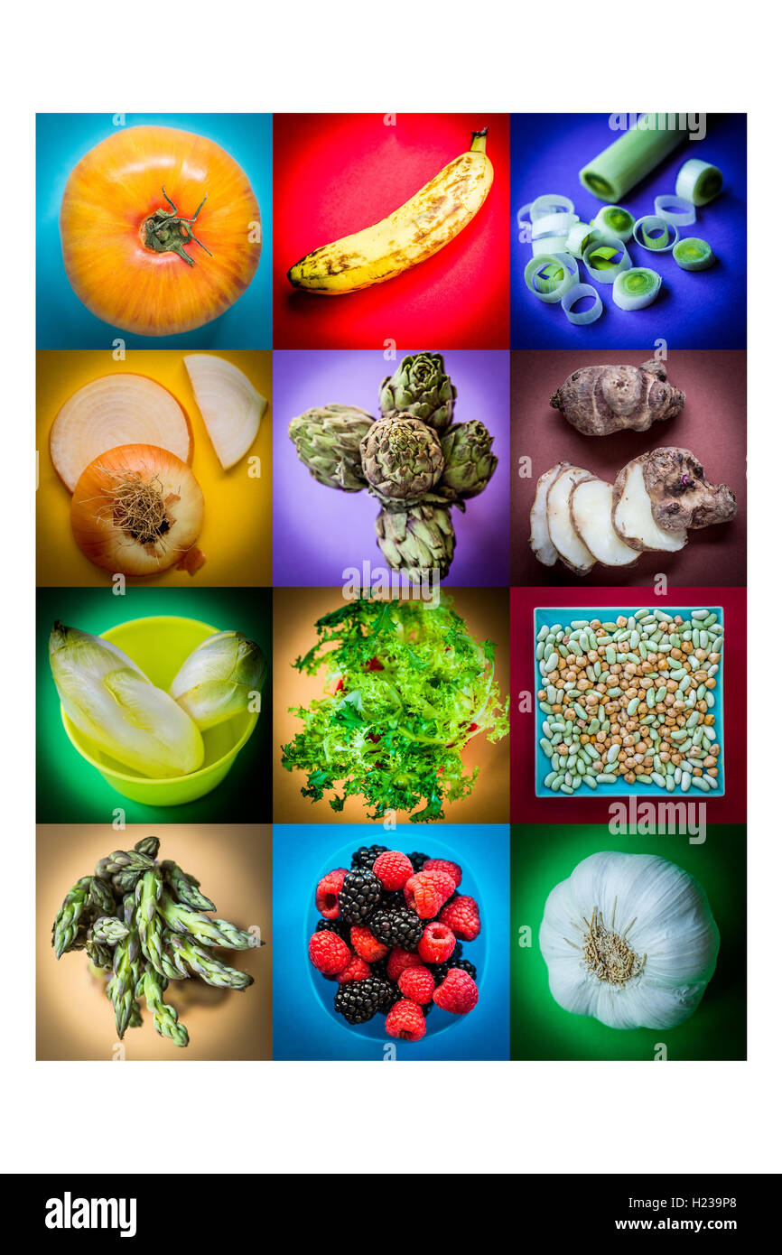 Sortierte Präbiotika Essen. Stockfoto