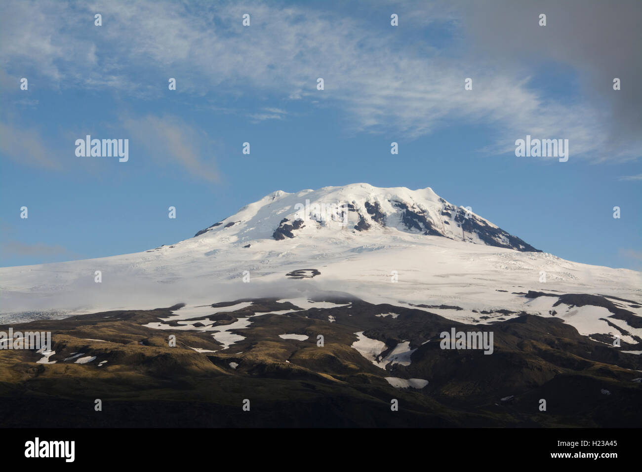 Europa, Norwegen, Atlantik, Jan Mayen Insel mit Beerenberg Vulkan (2. 277m), Blick vom Meer Stockfoto