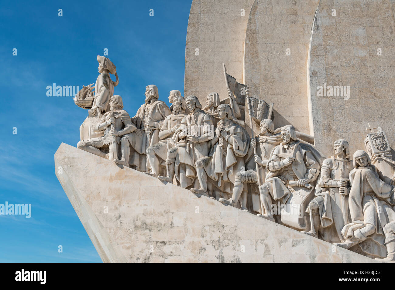 Padrão dos Descobrimentos, das Denkmal der Entdeckungen, Nahaufnahme, Belém, Lissabon, Portugal Stockfoto
