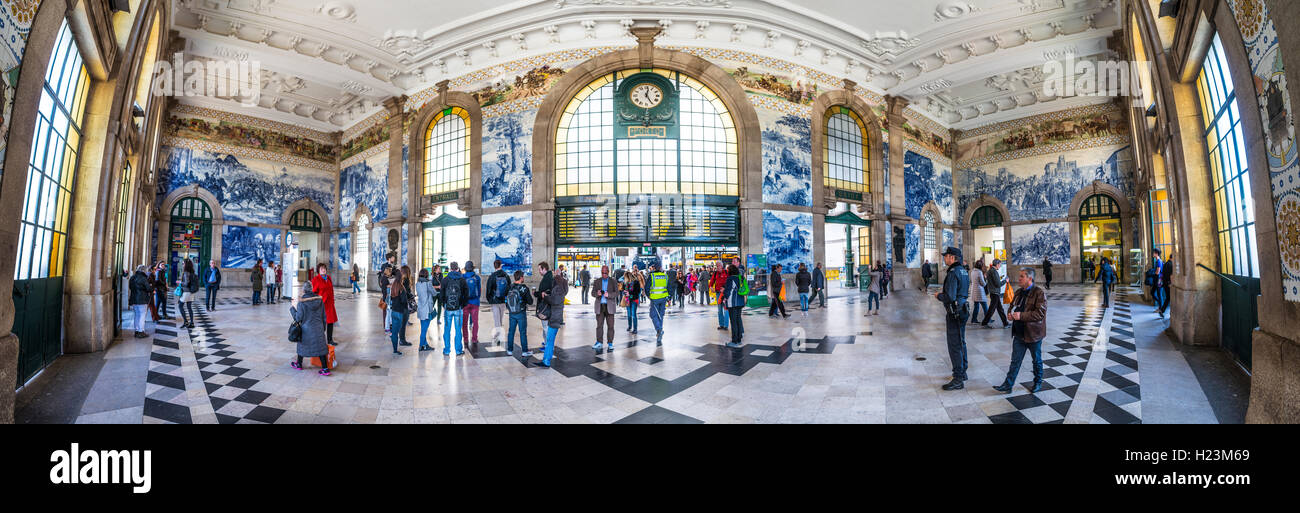 São Bento Bahnhof, concourse, Porto, Porto District, Portugal Stockfoto