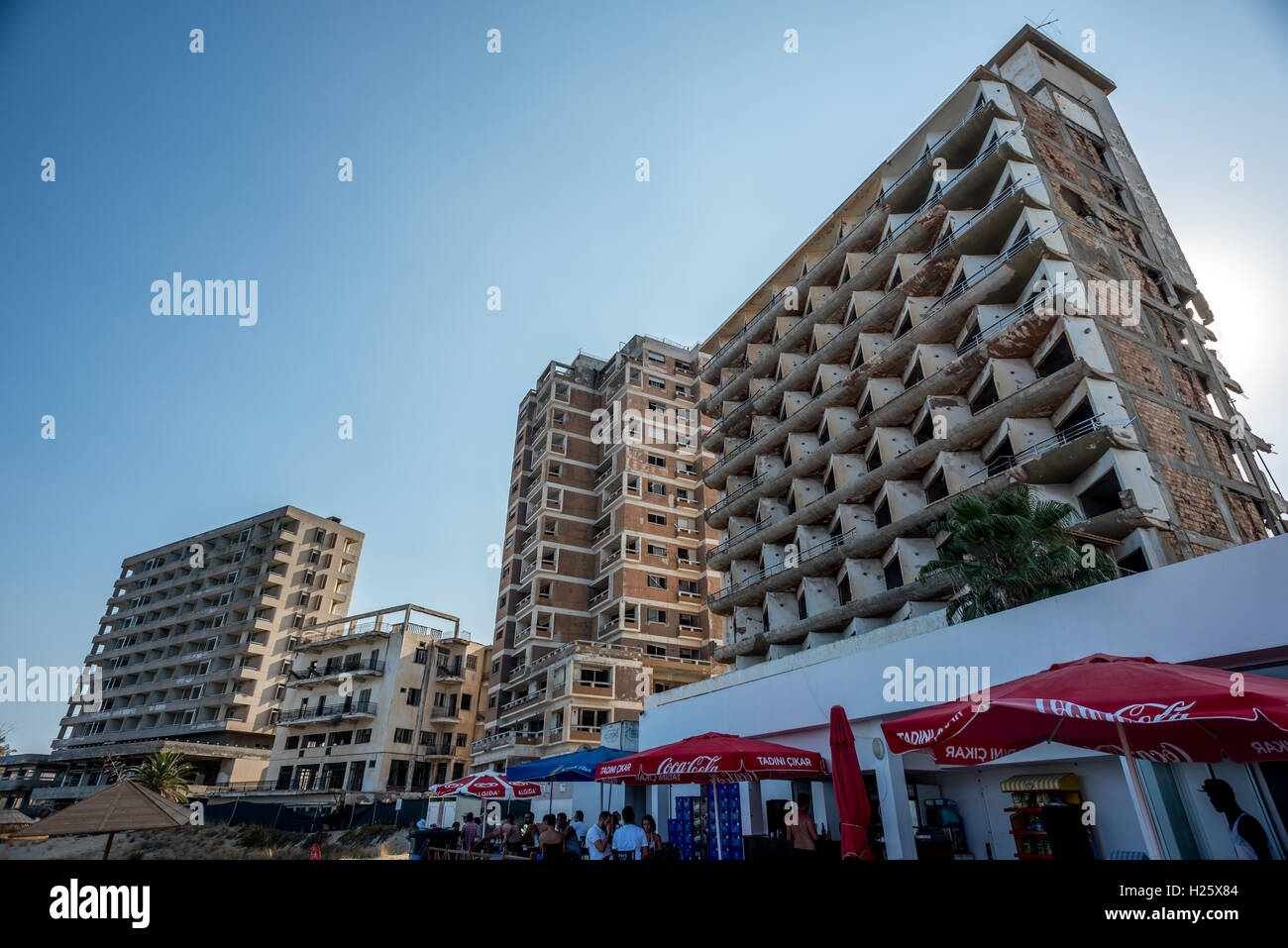 Verlassene Bauruinen in der unbewohnten Geist Stadt Famagusta Stockfoto