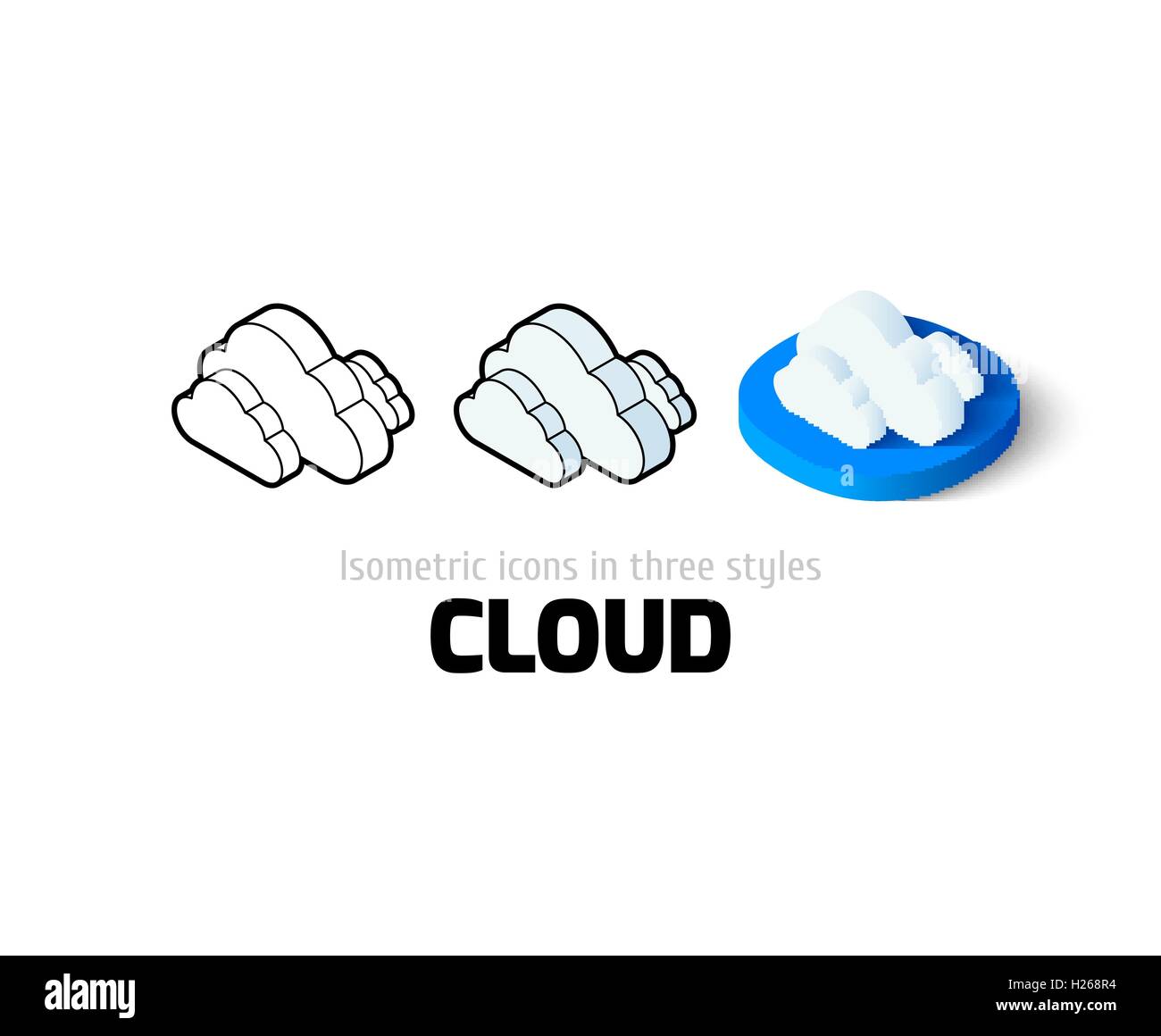 Cloud-Symbol im anderen Stil Stock Vektor