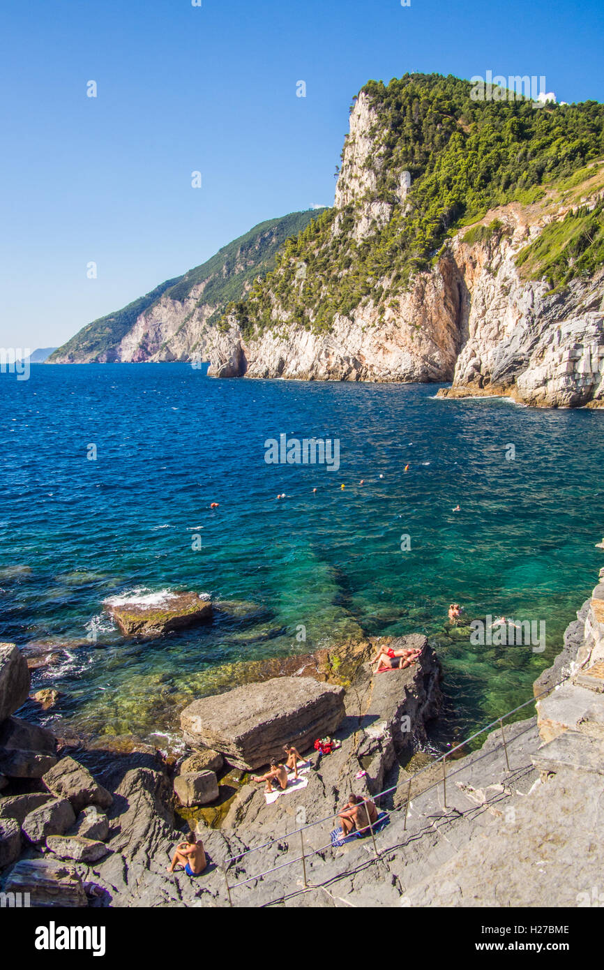 "Grotta Bryon (Arpaia)", Portovenere, La Spezia Provinz, Ligurien, Italien. Stockfoto