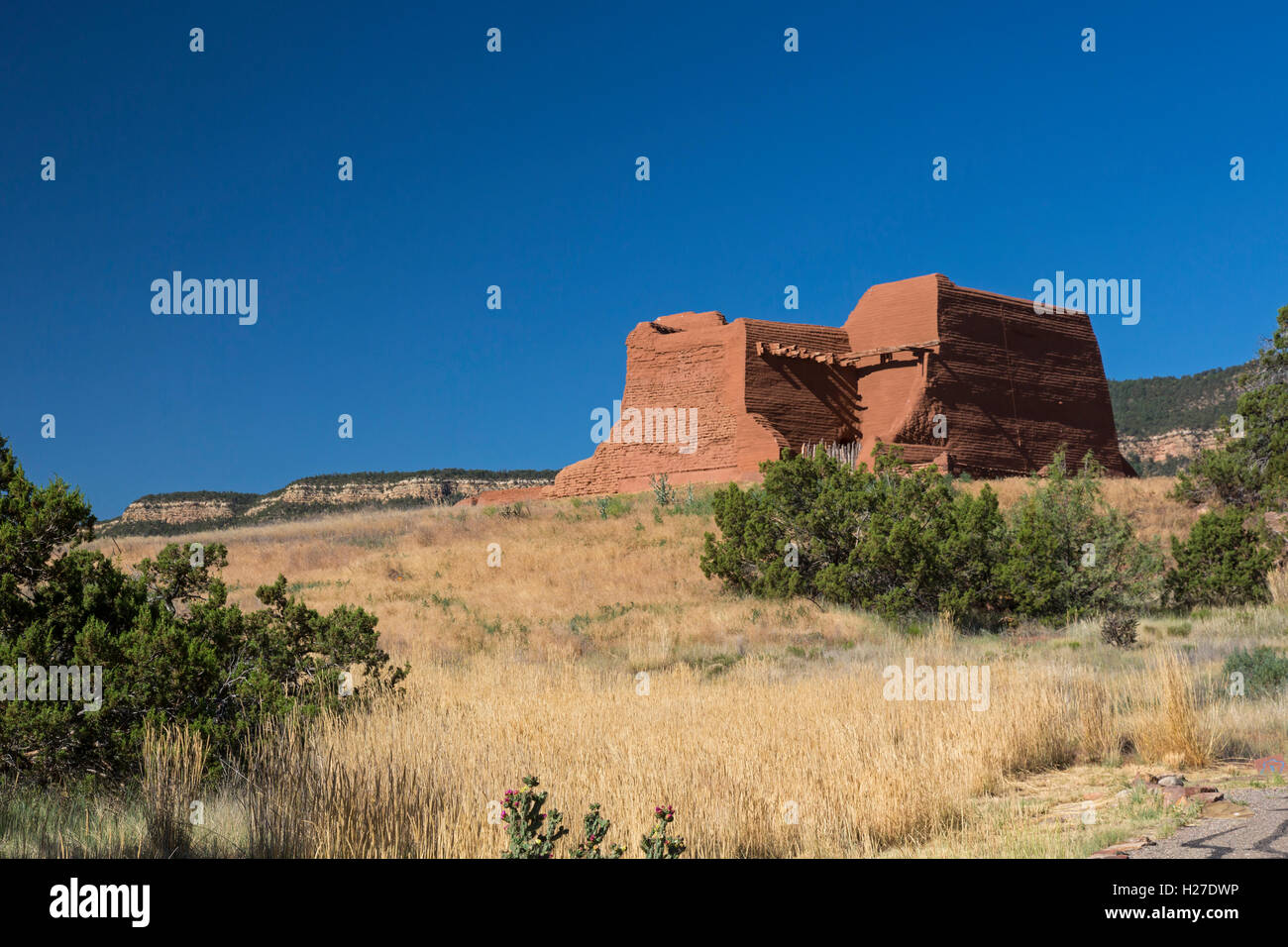 Pecos (New Mexico) die spanische Kirche am Pecos National Historical Park. Stockfoto