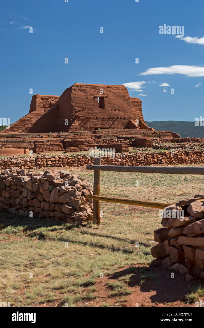 Pecos (New Mexico) die spanische Kirche am Pecos National Historical Park. Stockfoto