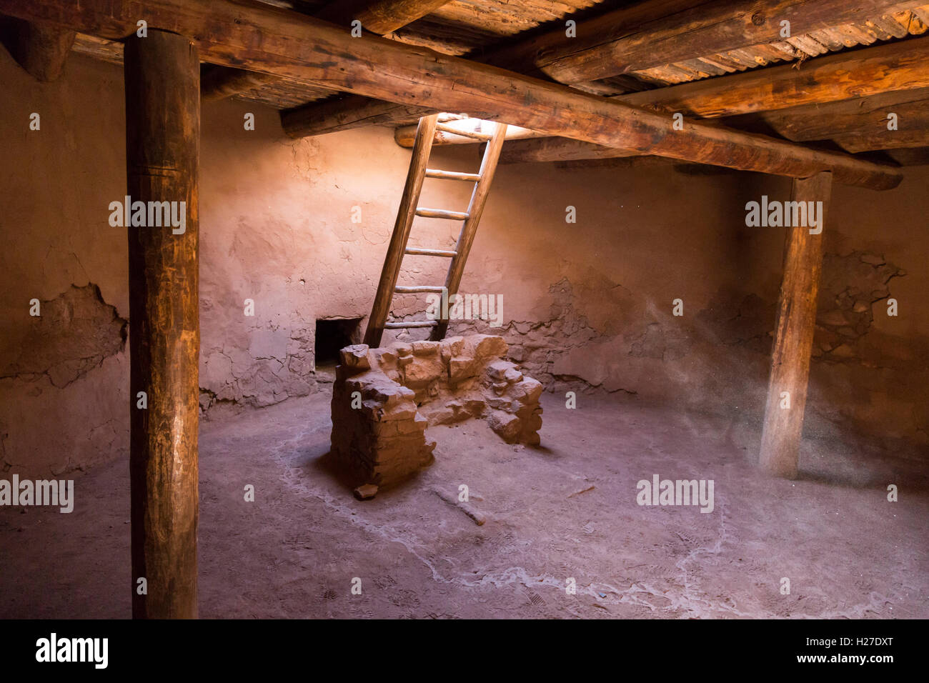 Pecos (New Mexico) ein Kiva am Pecos National Historical Park. Stockfoto