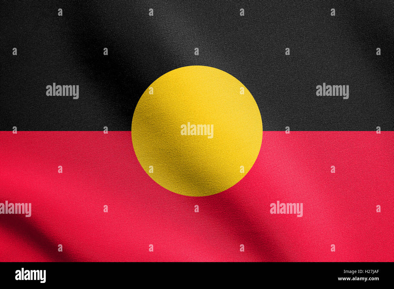 Australian Aboriginal offizielle Flagge. Commonwealth of Australia patriotischen Symbol, Banner, Element. Australian Aboriginal Flagge Stockfoto