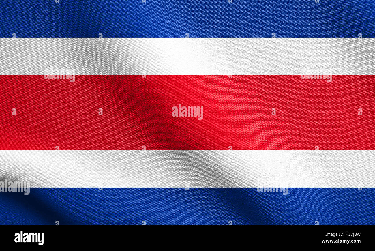 Costa Rica offizielle Nationalflagge. Patriotisches Symbol, Banner, Element, Hintergrund. Costa Rica im Wind wehende Flagge Stockfoto
