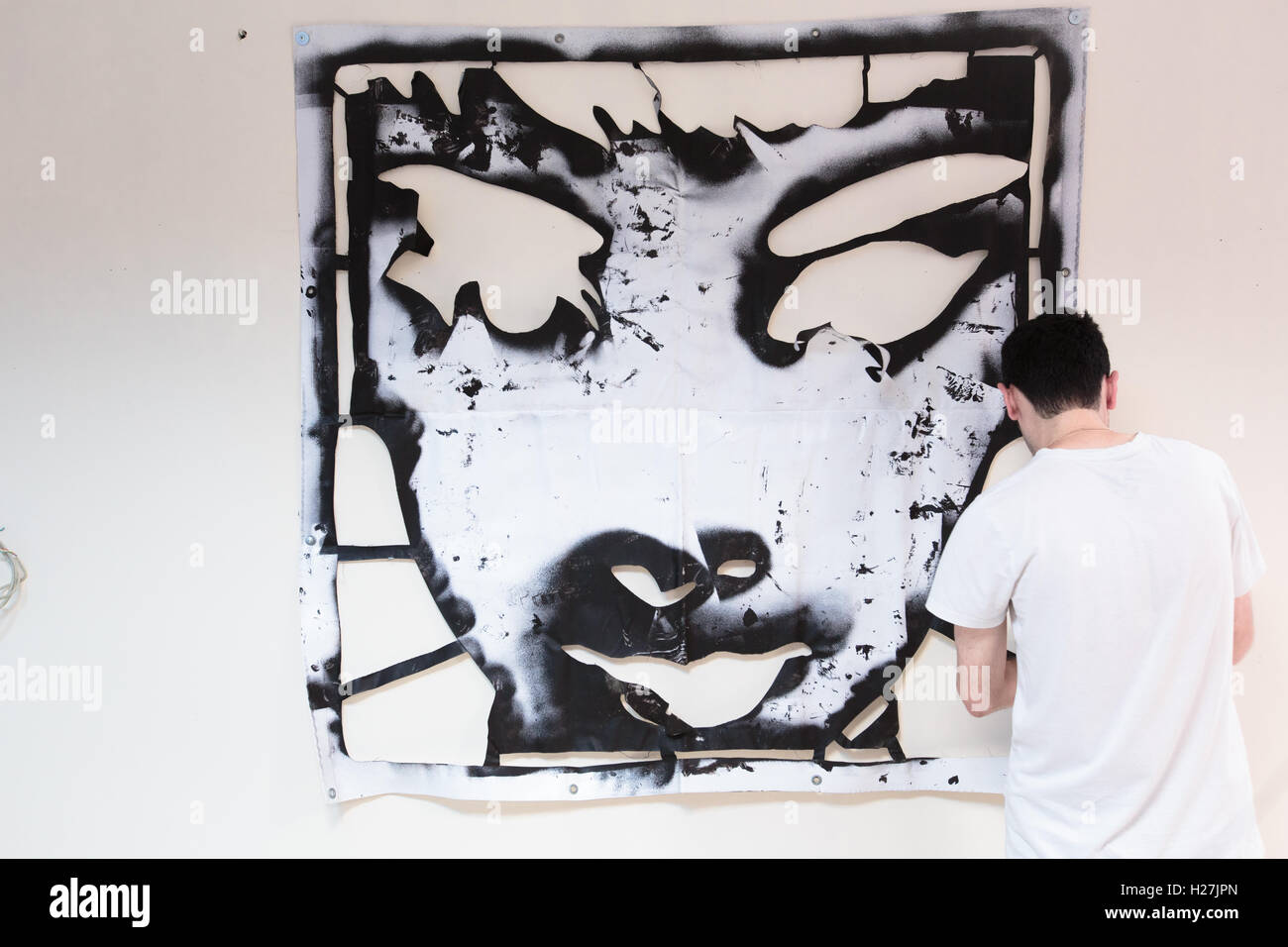 Graffiti Schablone Streetart Stockfoto