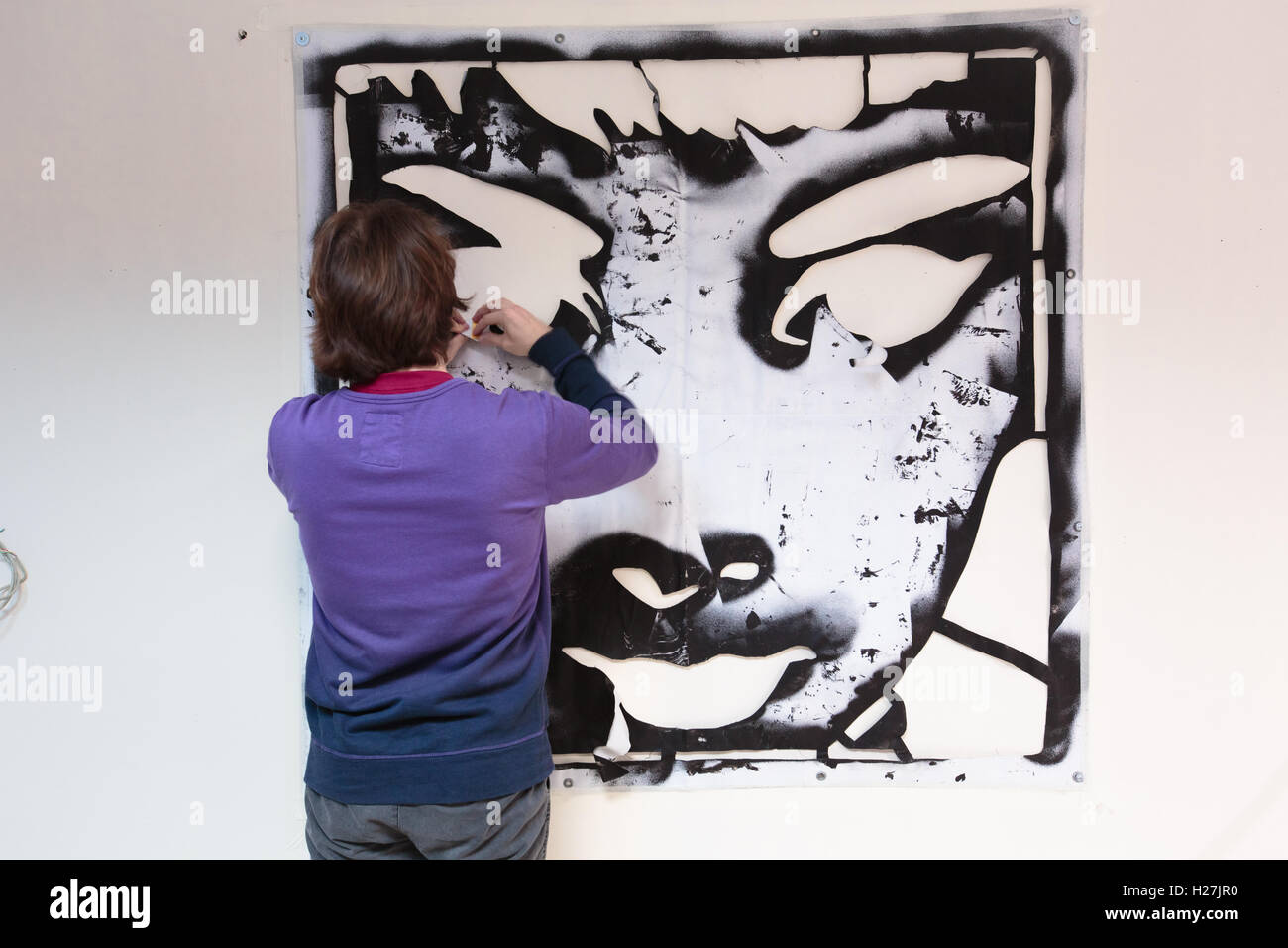 Graffiti Schablone Streetart Stockfoto