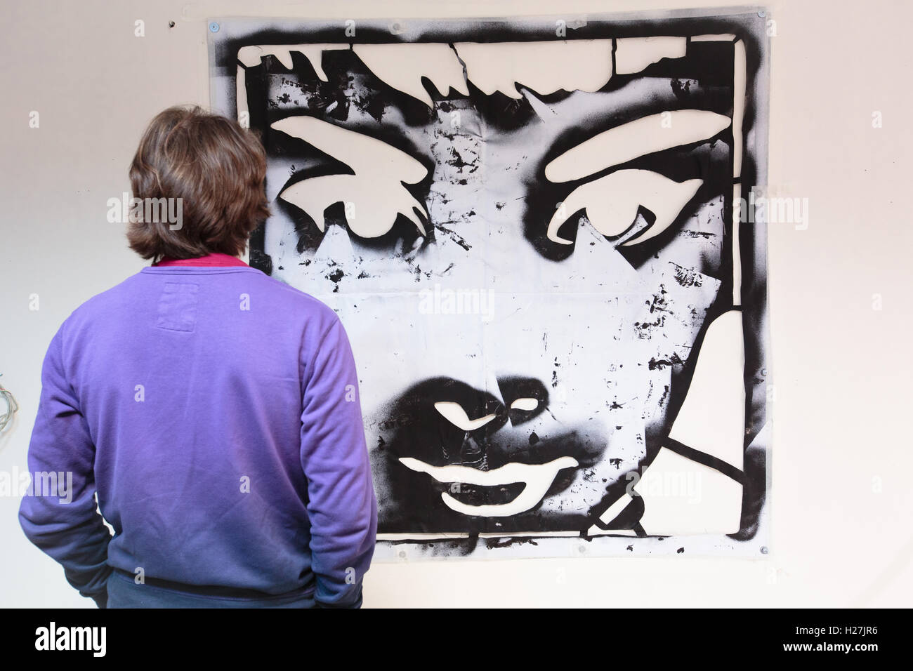 Graffiti Schablone Streetart Stockfoto