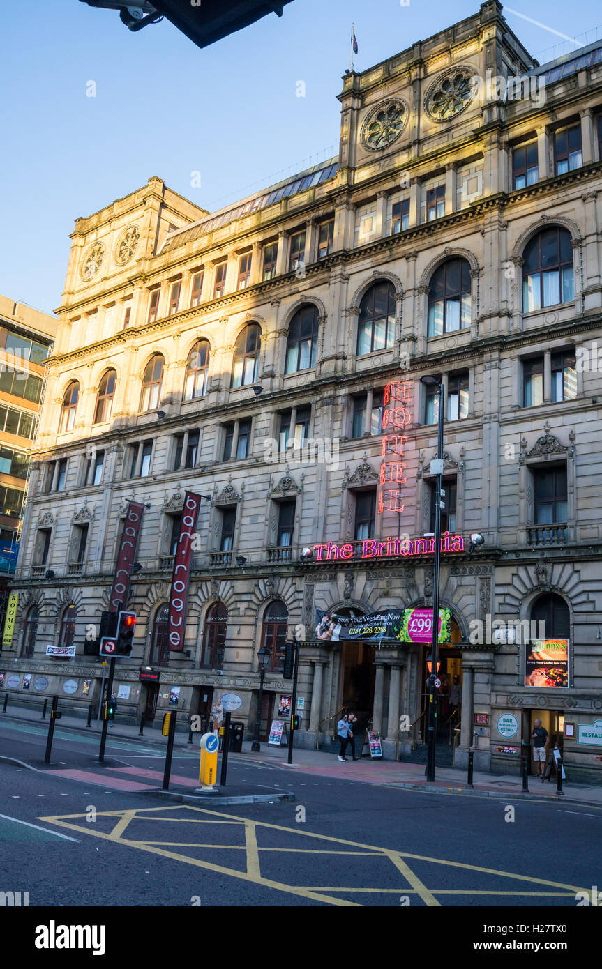 Britannia Hotel, ehemals Watt Textil Lager, 1851-1856 von Travis & Magnall, Portland Street, Manchester, England Stockfoto
