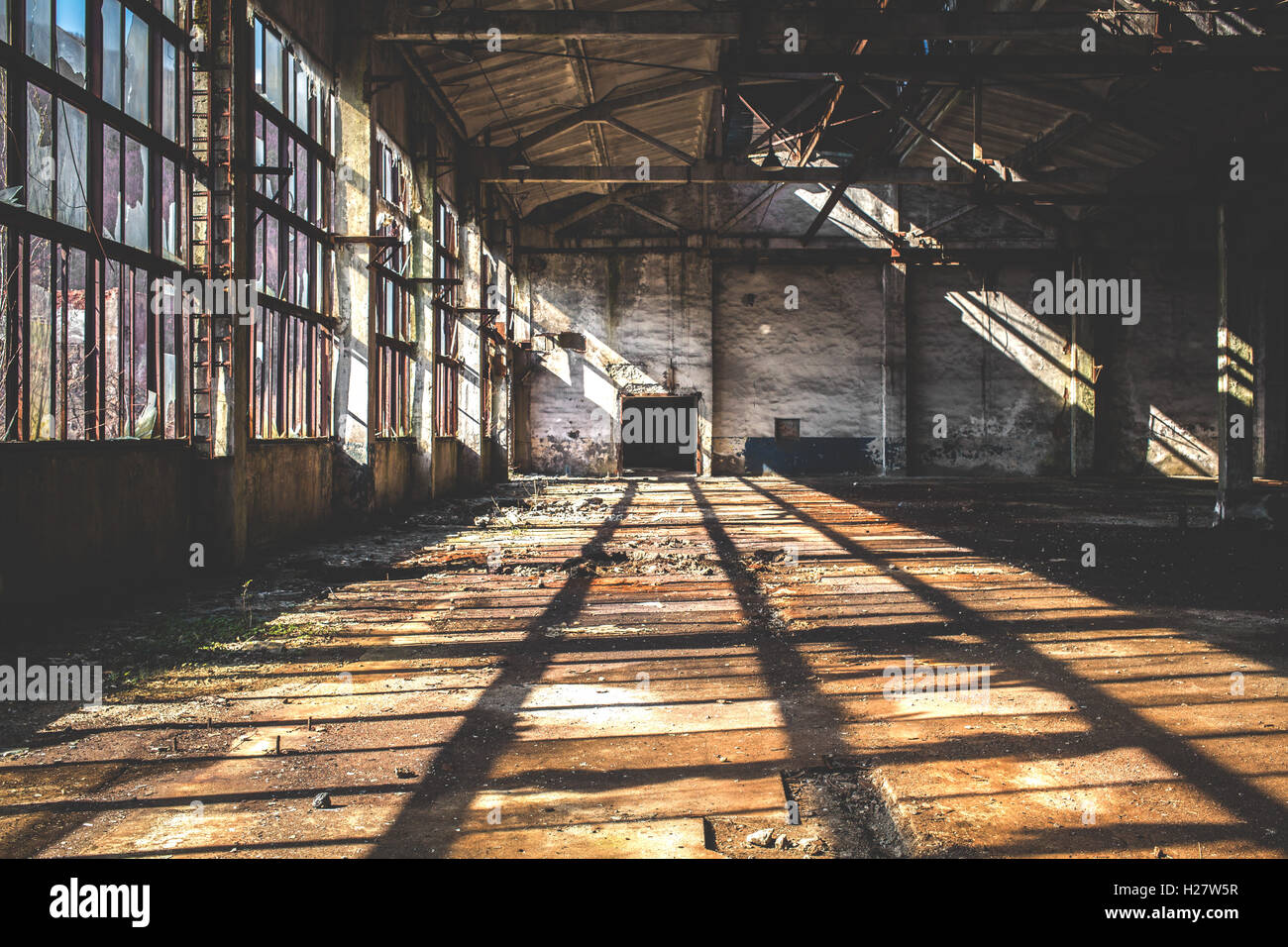 Leere gebrochen Fabrik Stockfoto