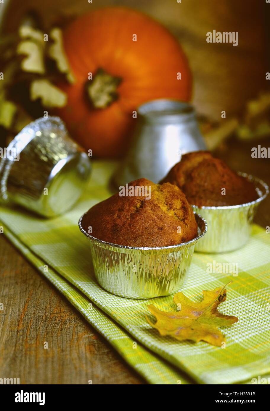 Roggen Kürbis-muffins Stockfoto