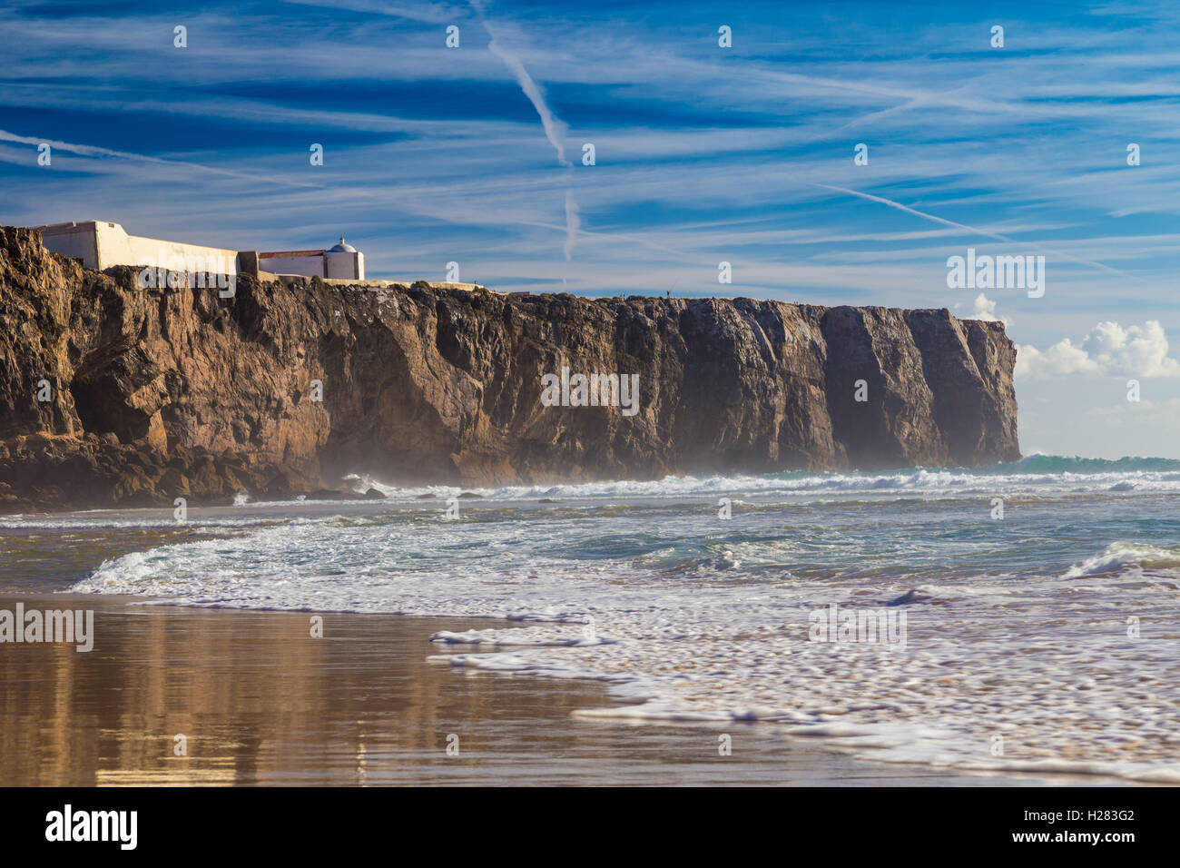 Praia Do Tonel, kleinen abgelegenen Strand in der Region Alentejo, Sagres, Portugal. Stockfoto