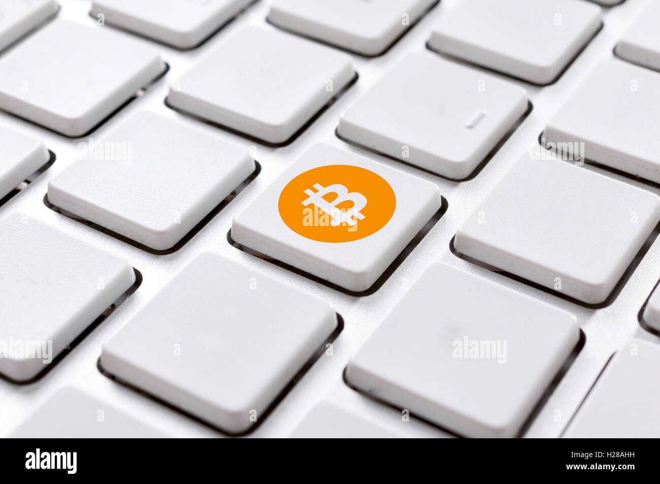 Schaltfläche "Bitcoin" Stockfoto