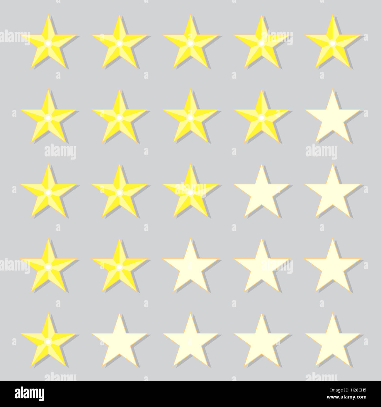Goldene Sternen Rang. Rating und Ranking-Symbol. Vektor-illustration Stockfoto