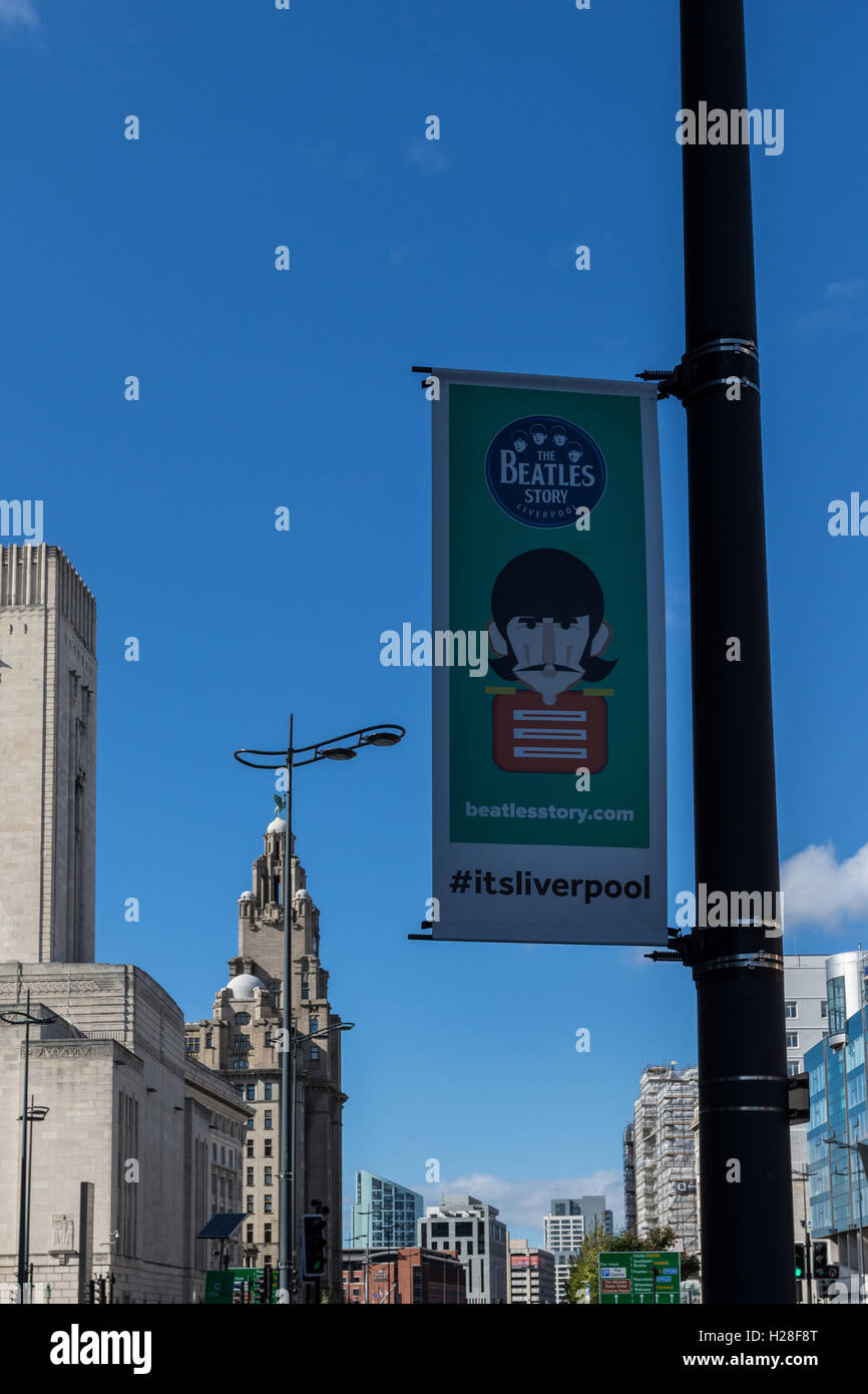 Die Anzeige der Beatles Story, Liverpool, UK Stockfoto