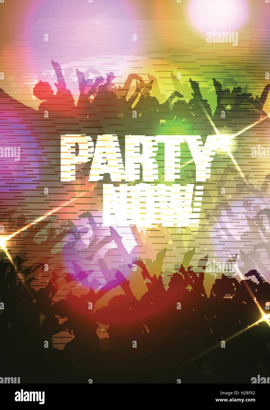 Abstrakte digitale Glitch Party Poster Hintergrund Stock Vektor