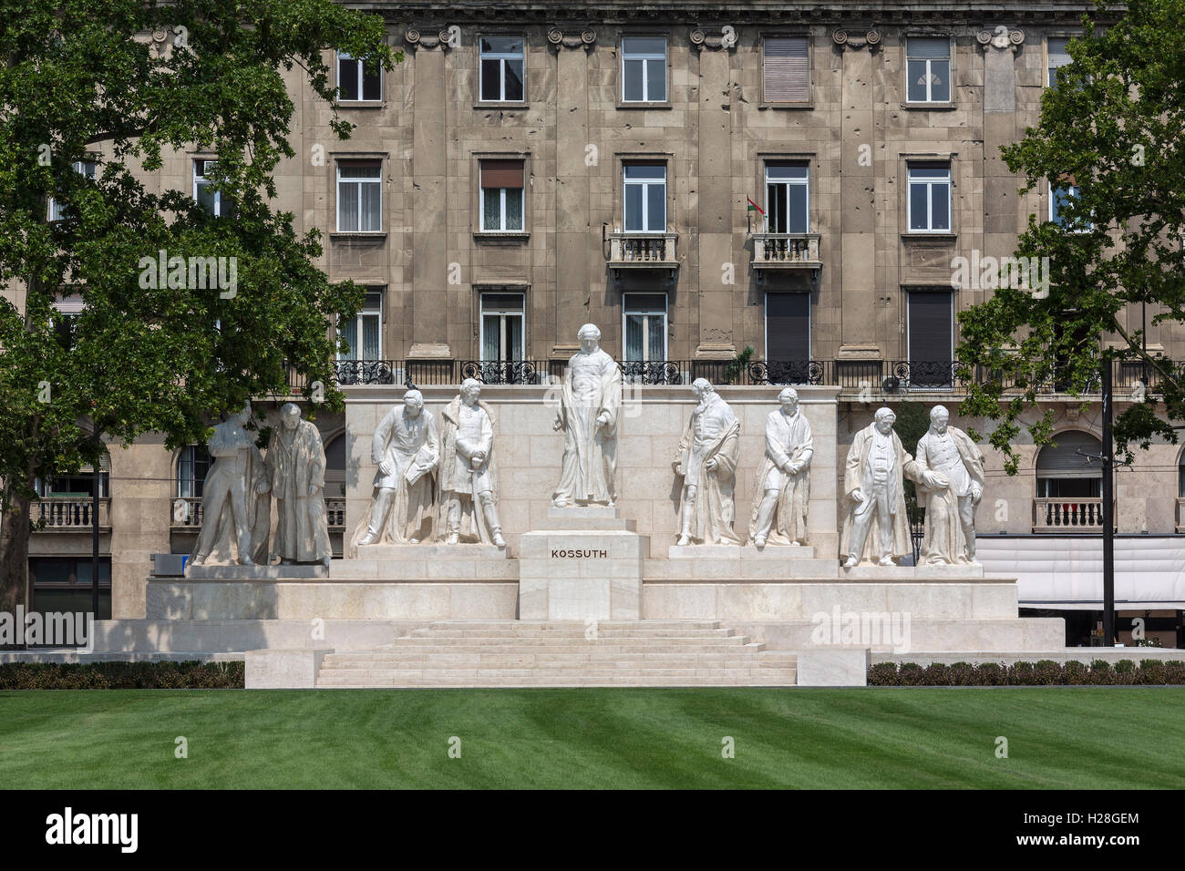 Budapest, Ungarn - Denkmal, Lajos Kossuth (1802 – 94), ungarischer Staatsmann und Patriot. Stockfoto