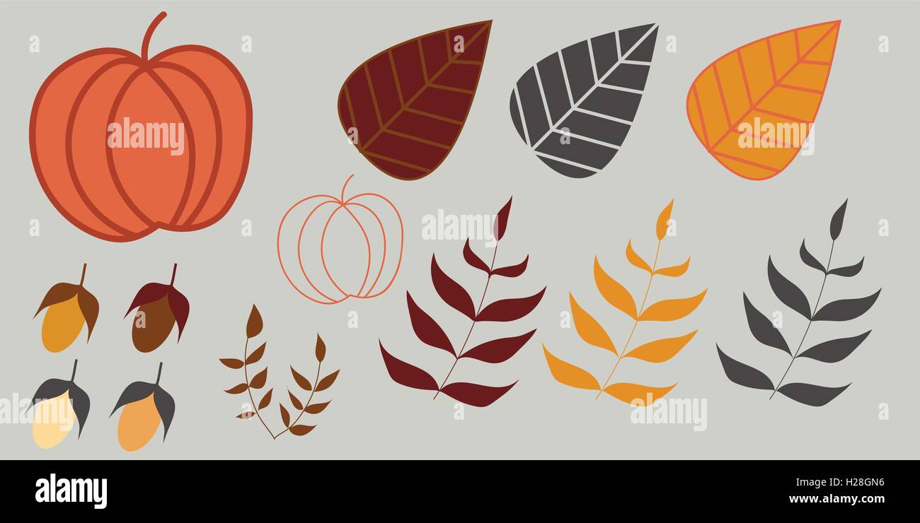 Herbstliches Vektor-Illustration-set Stock Vektor