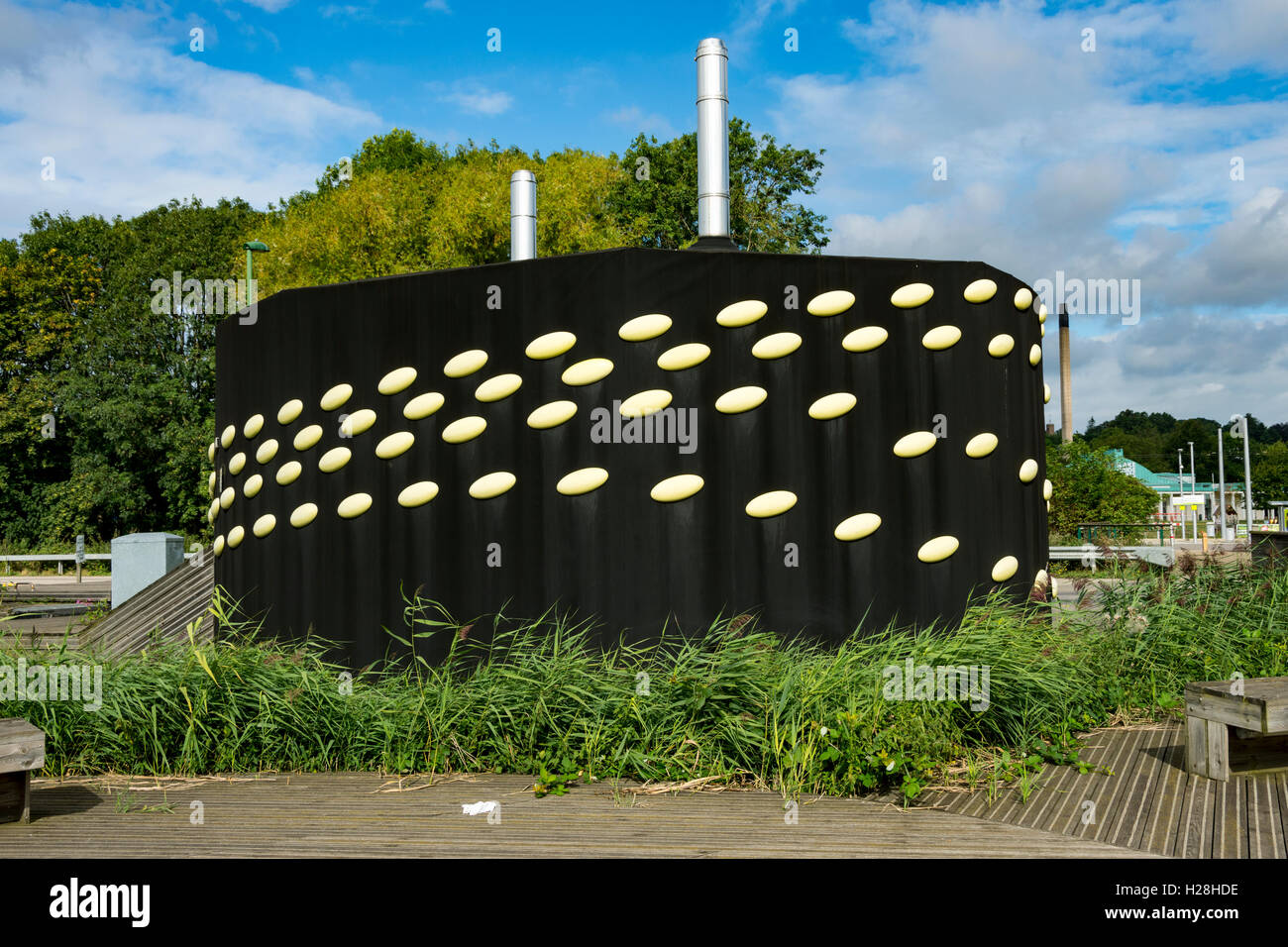 Die Biomasseheizungen Systembau, für die Nr. 1, Gebäude, Science Park Nottingham, Nottingham, England, UK. Stockfoto