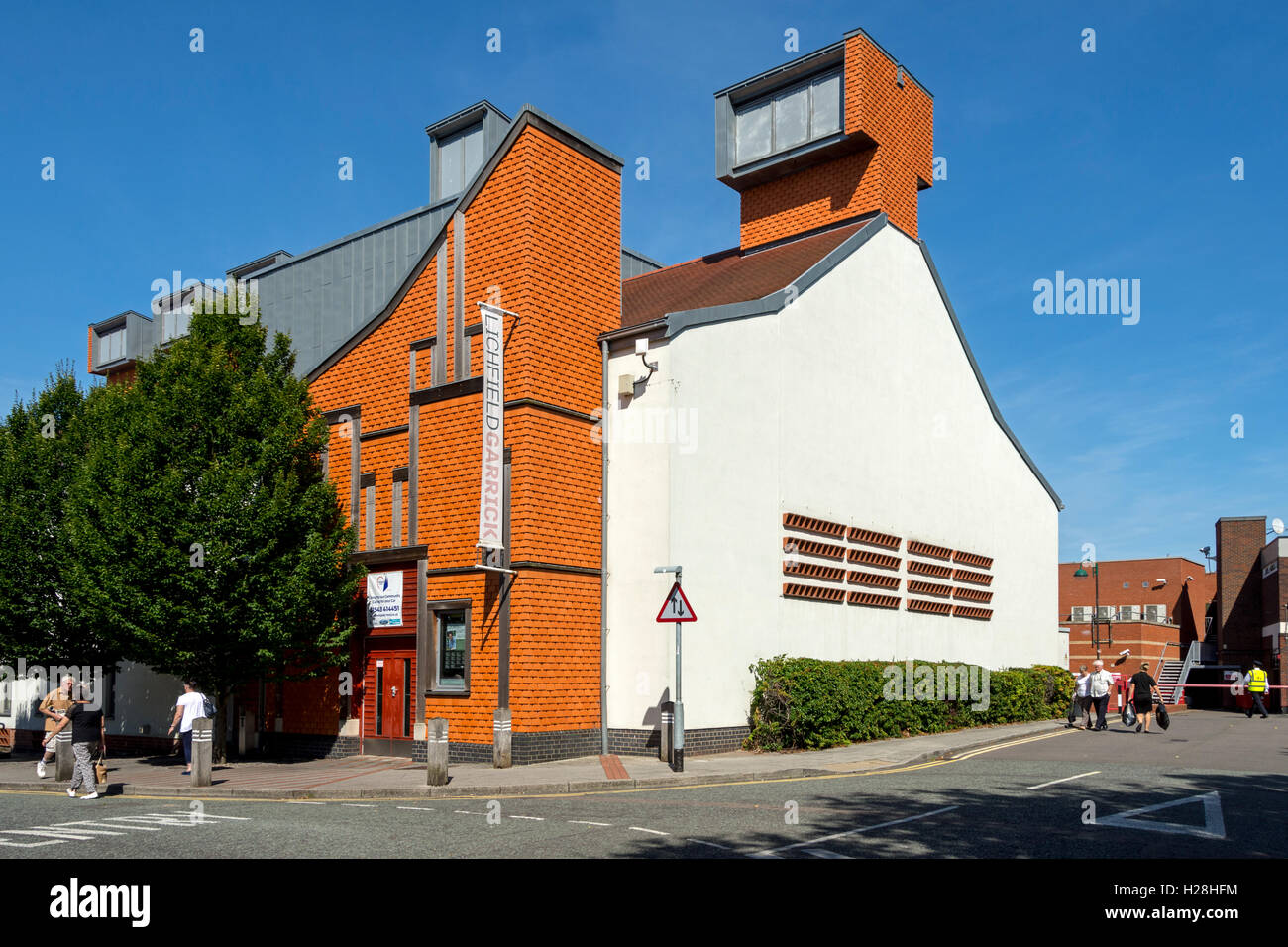Eine Ecke von Garrick Theatre Gebäude, Burg Dyke, Lichfield, Staffordshire, England, UK Stockfoto