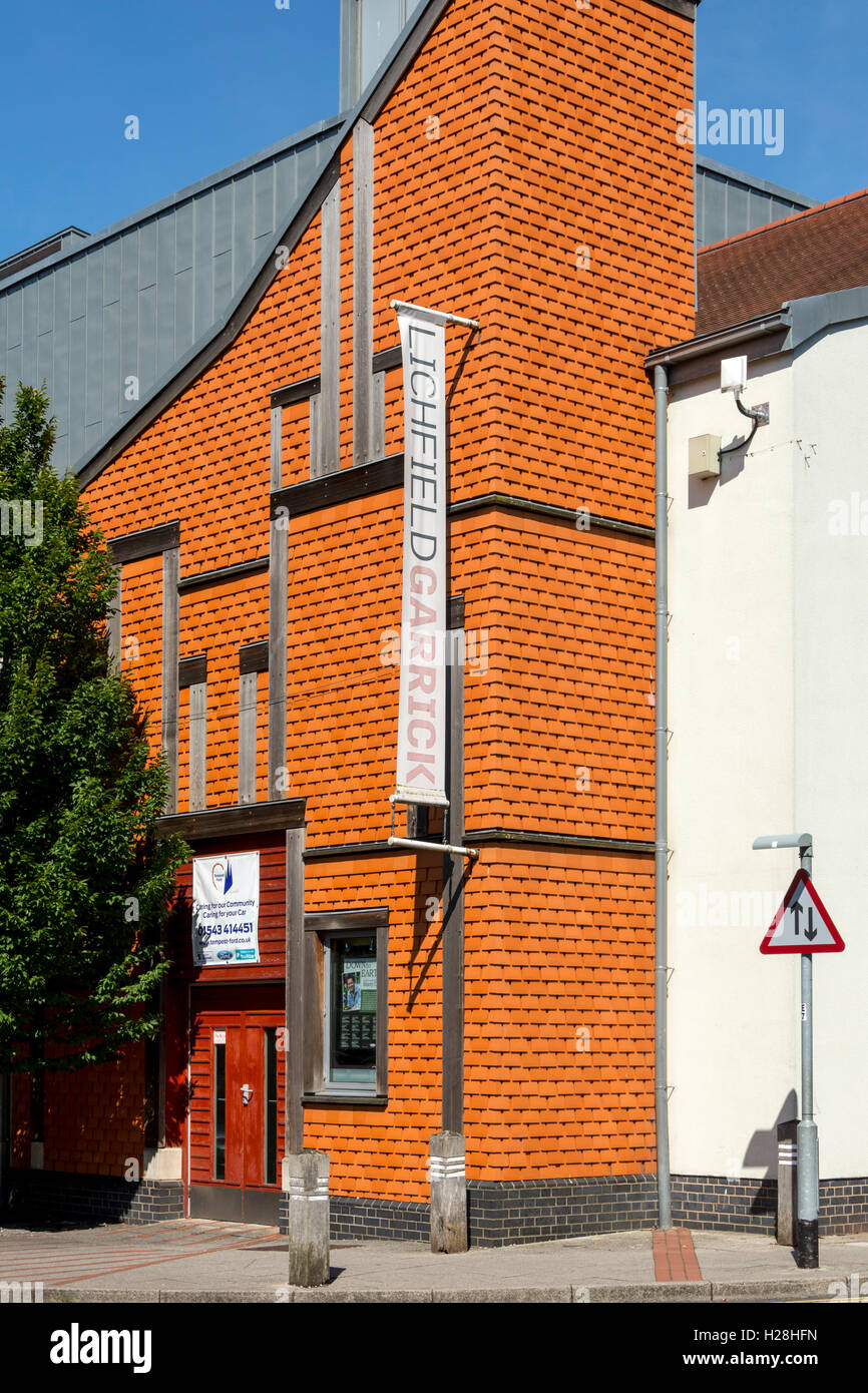 Eine Ecke von Garrick Theatre Gebäude, Burg Dyke, Lichfield, Staffordshire, England, UK Stockfoto