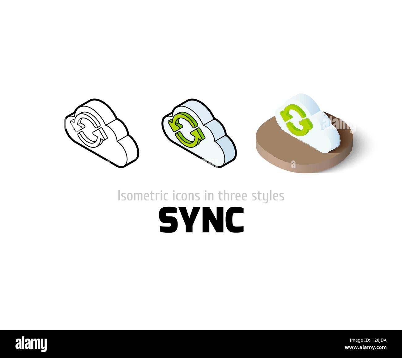 Sync-Symbol im anderen Stil Stock Vektor