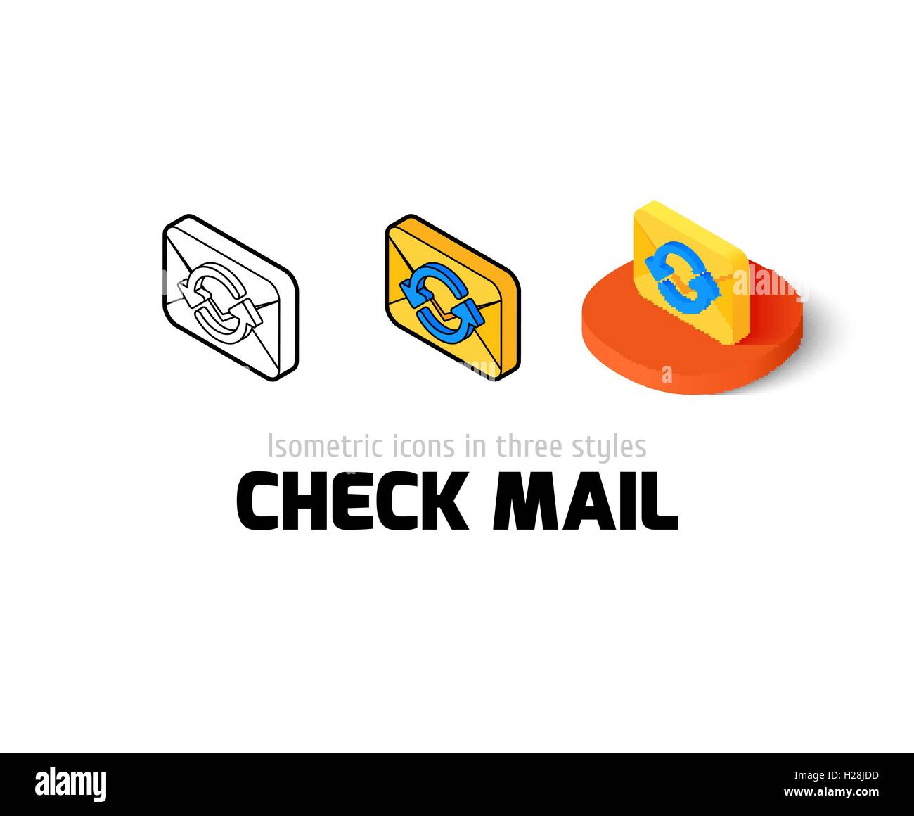 Symbol "Mail" in anderen Stil zu überprüfen Stock Vektor