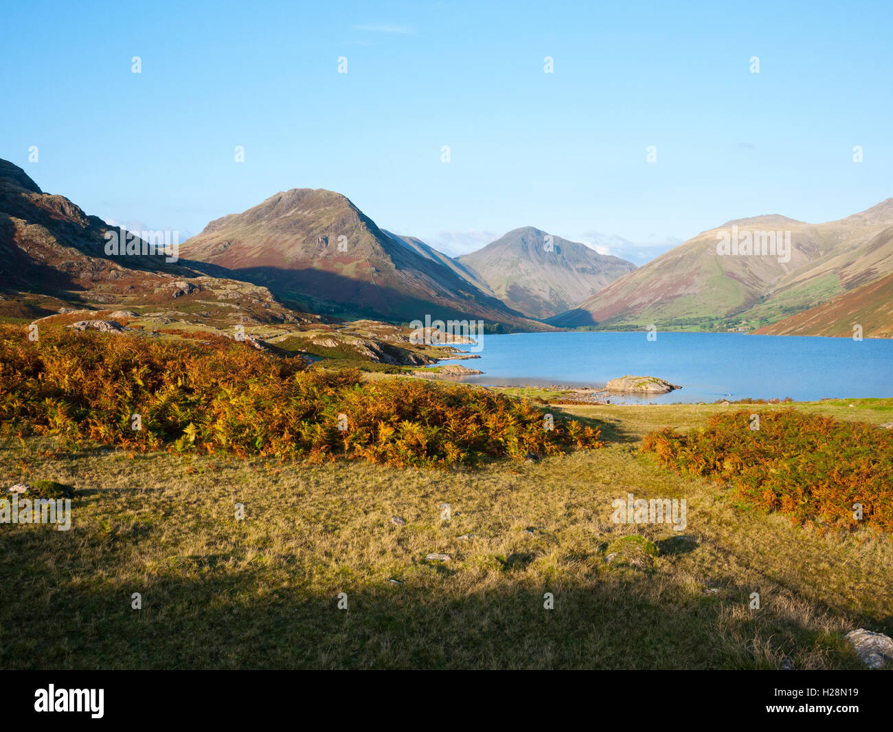 Wastwater bei Sonnenuntergang, Cumbria, England, UK. Stockfoto