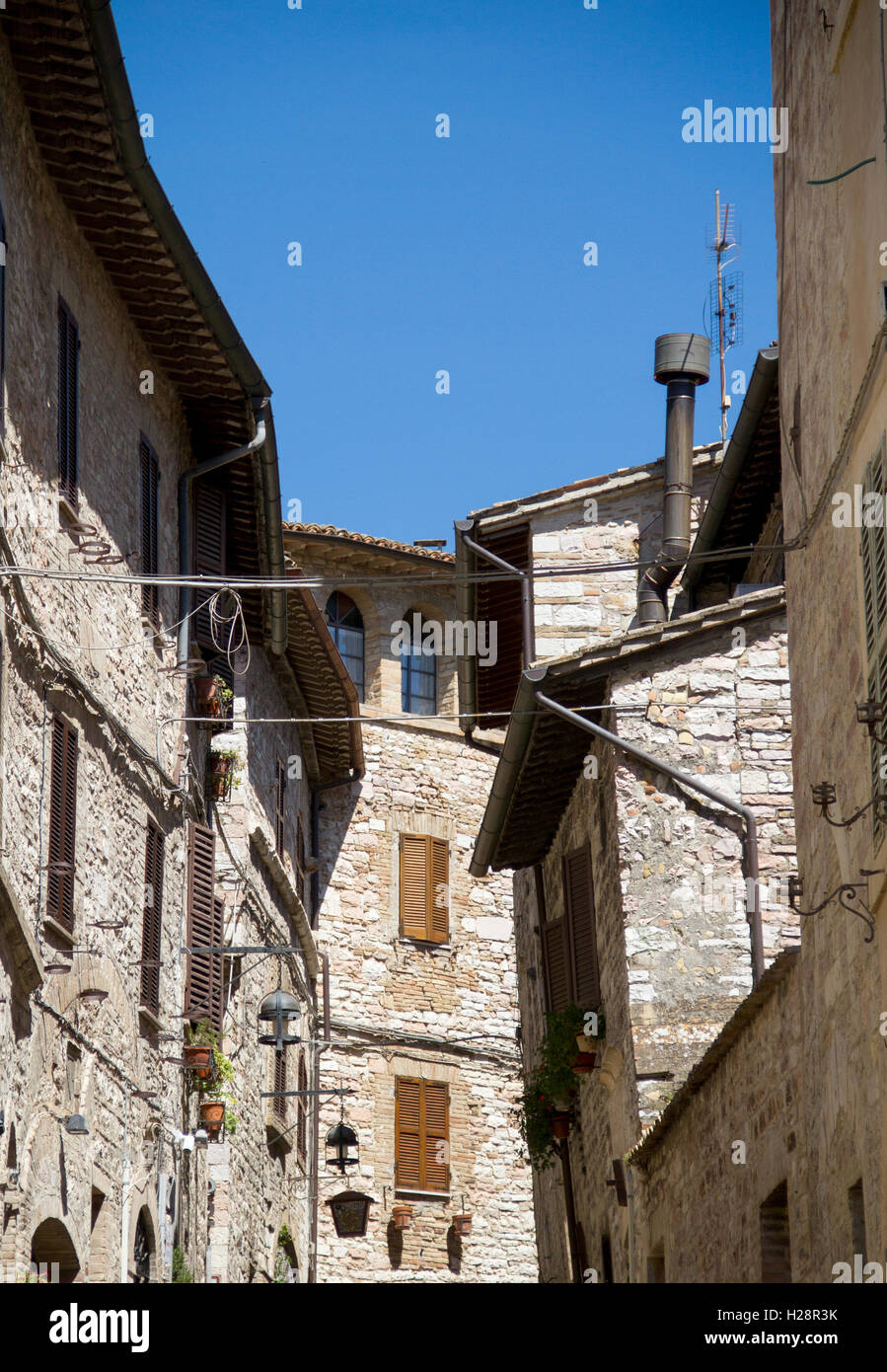 Detail der Häuser in Assisi Italien Stockfoto