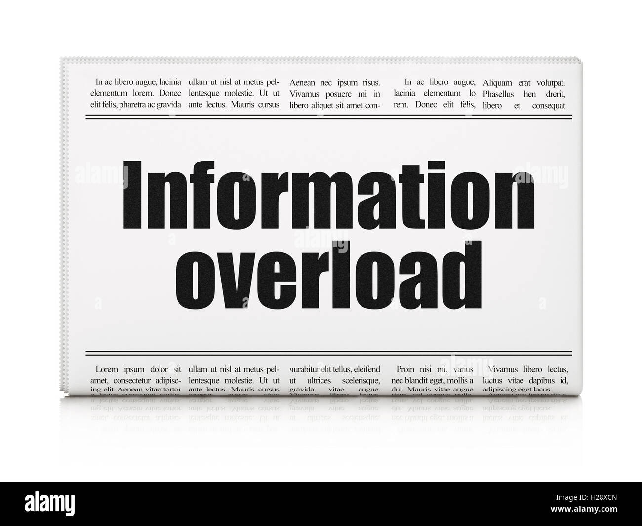 Daten Konzept: Zeitung Schlagzeile Information Overload Stockfoto