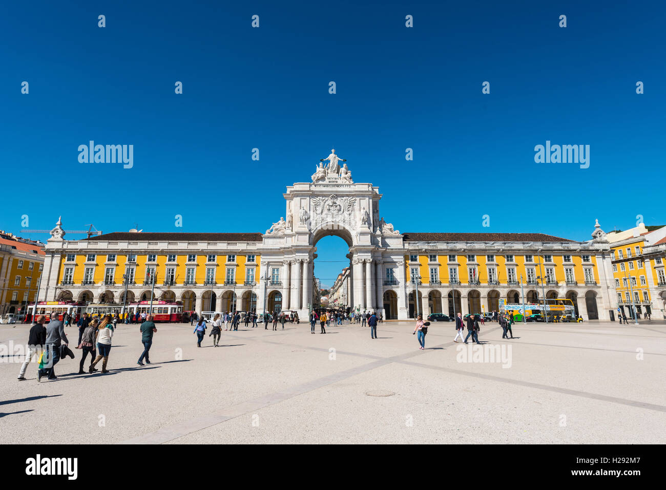 Arco da Vitoria am Praça do Comércio, Lissabon, Portugal Stockfoto