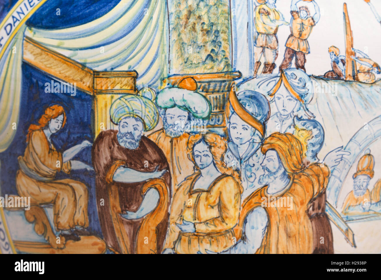 Die sizilianische Keramik von Caltagirone. Nahaufnahme Stockfoto