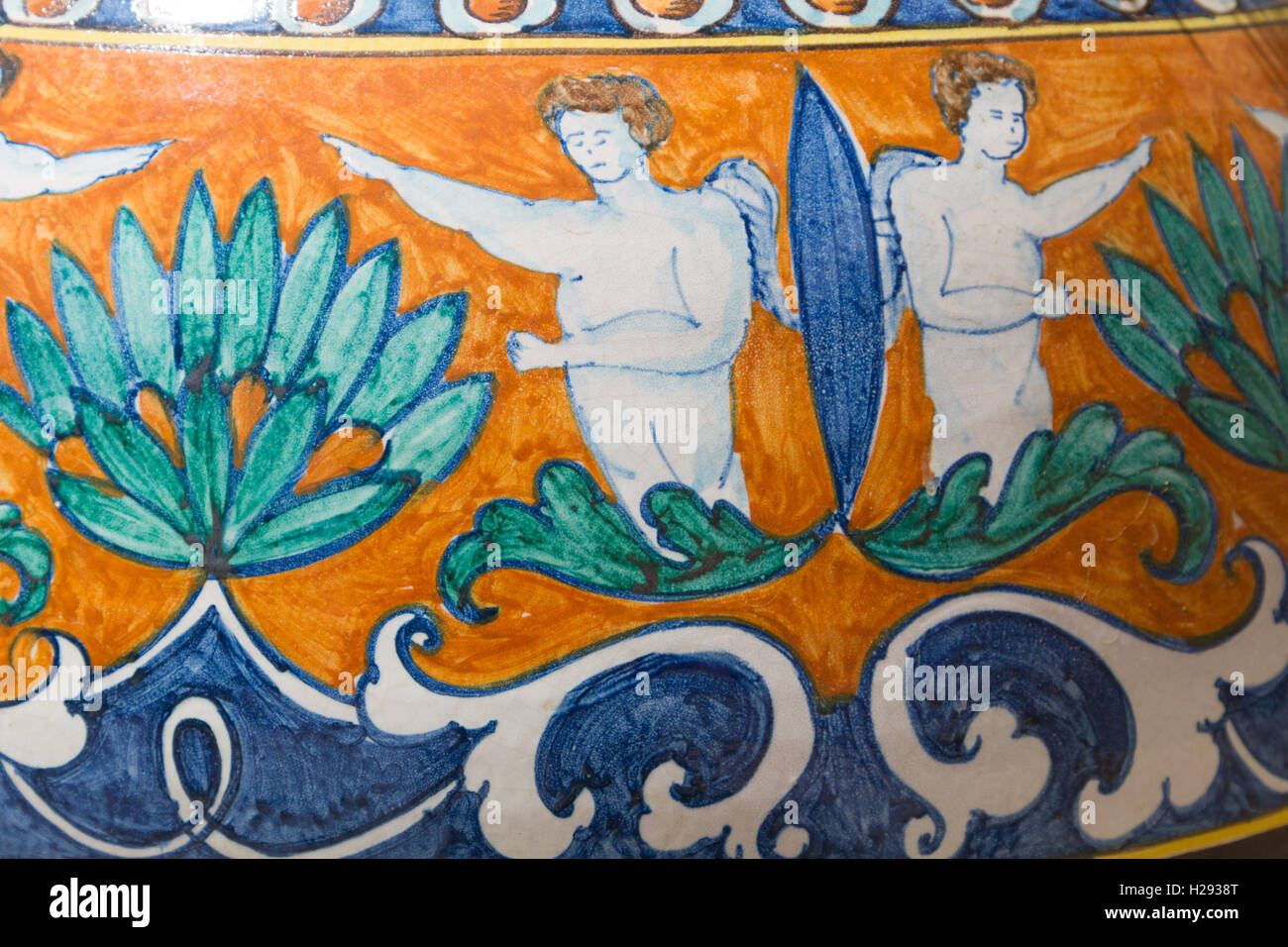 Die sizilianische Keramik von Caltagirone. Nahaufnahme Stockfoto