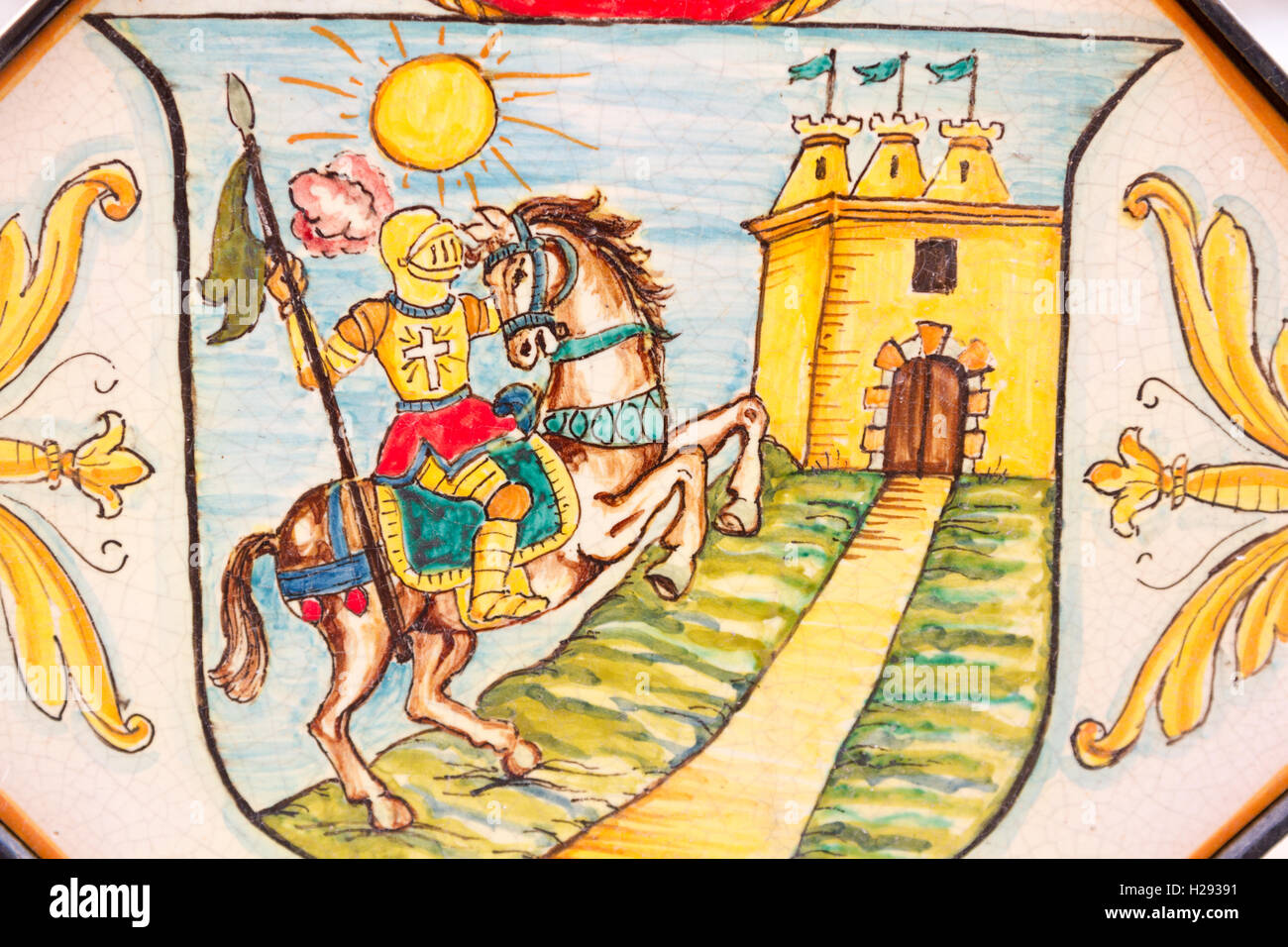 Die sizilianische Keramik von Caltagirone. Nahaufnahme Stockfoto