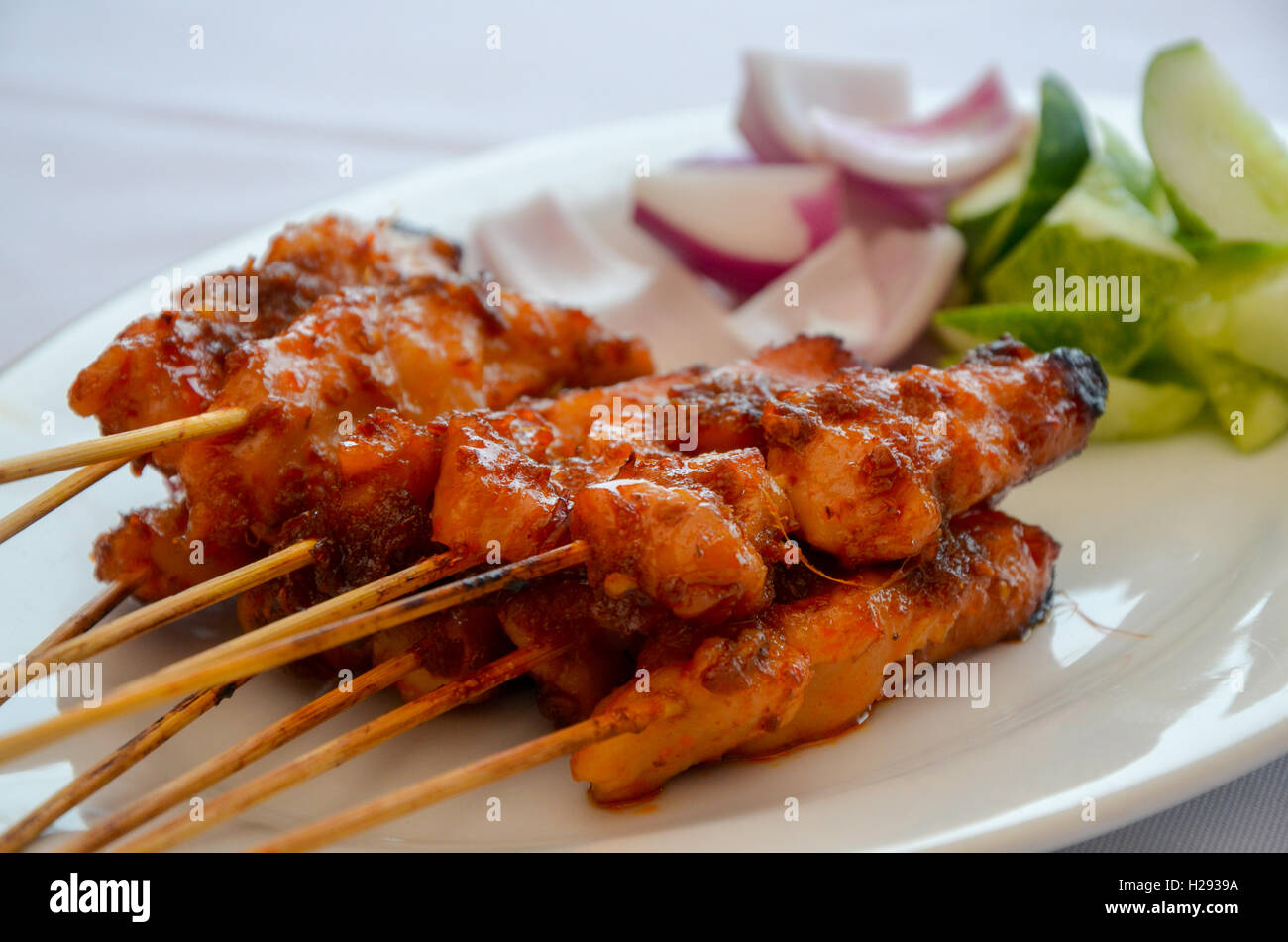 Leckere asiatische Küche Chicken Satay Stockfoto