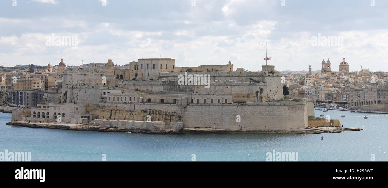 Souveränen militärischen Johanniter Ordens des Hl. Johannes von Jerusalem, von Rhodos & Malta, Fort St. Angelo Grand Harbour, Valletta Stockfoto