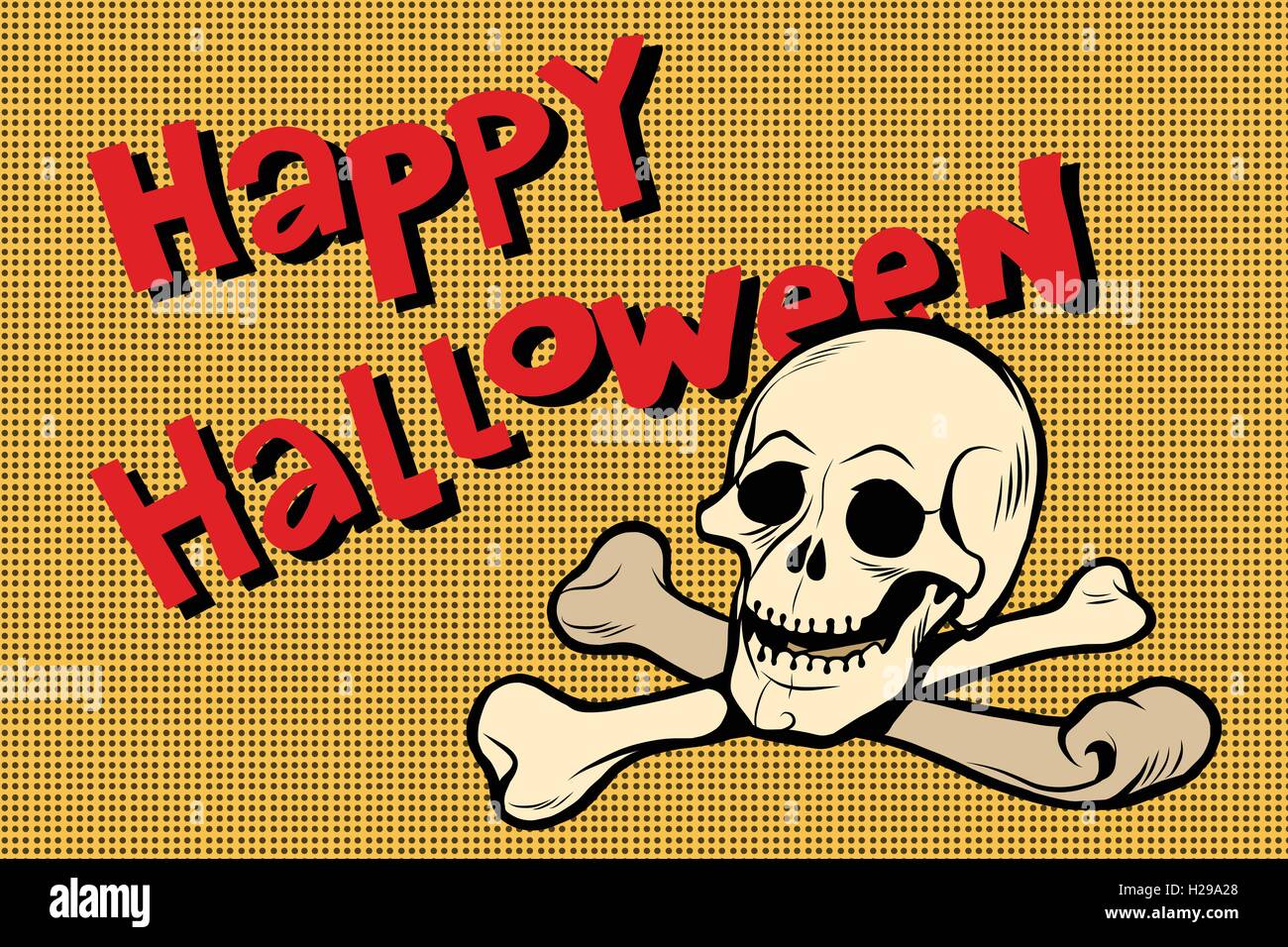Happy Halloween Skull &amp; bones Stock Vektor