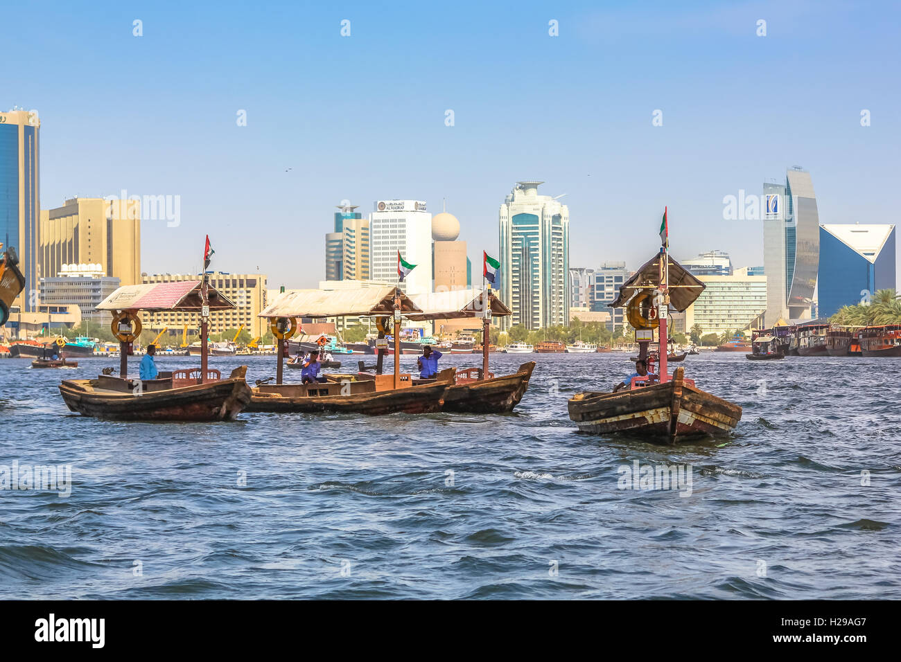 Taxi-Boote Old Dubai Stockfoto