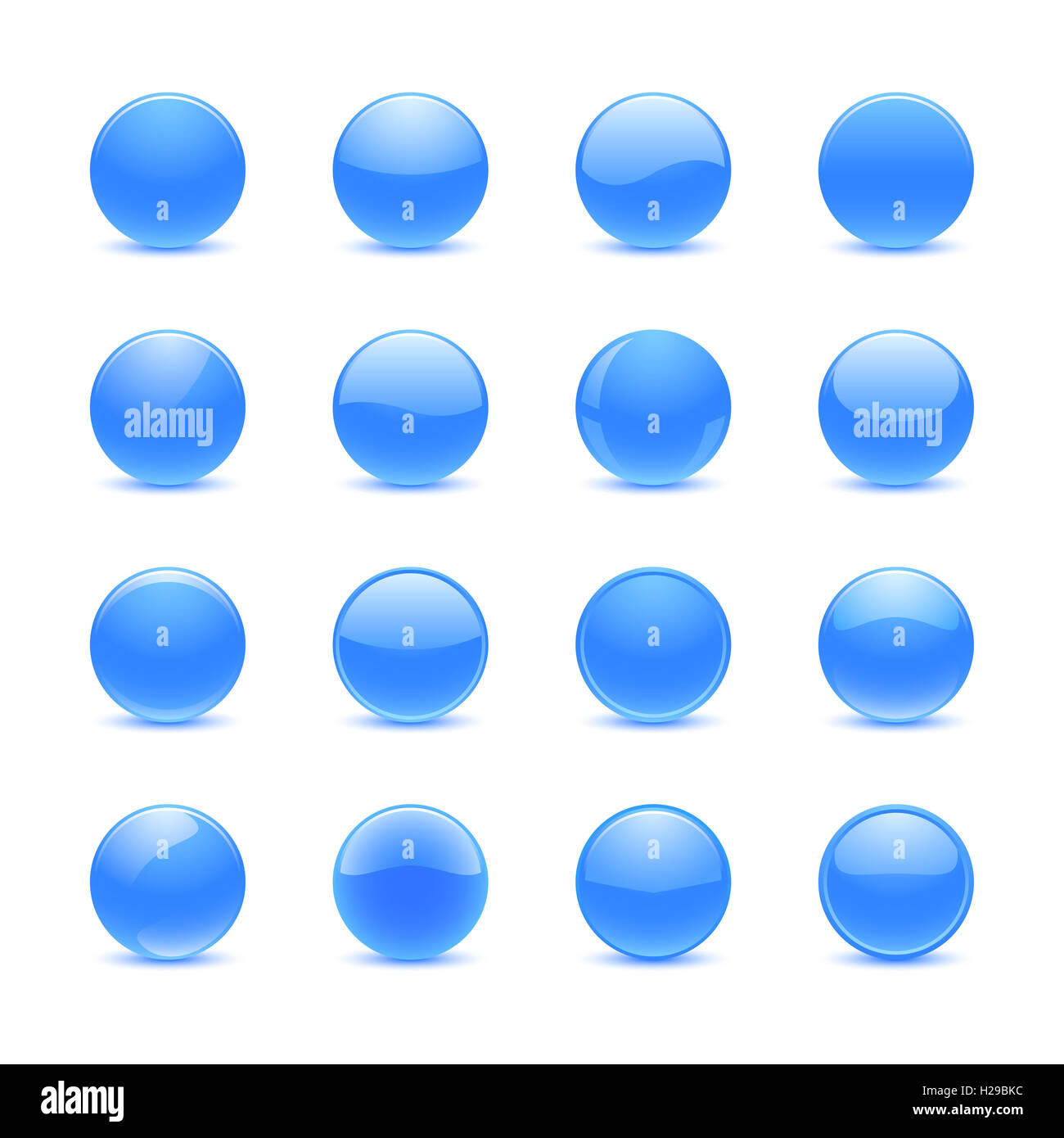 Leere blaue Runde Buttons für die Website oder app Stockfoto