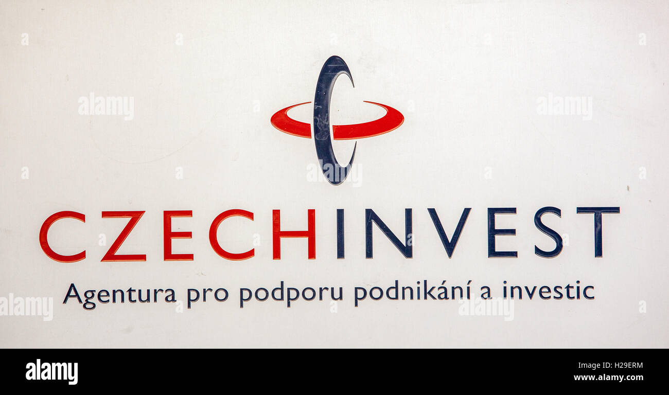 CzechInvest Logo investieren, Tschechische Zeichen Unternehmensmarke Stockfoto