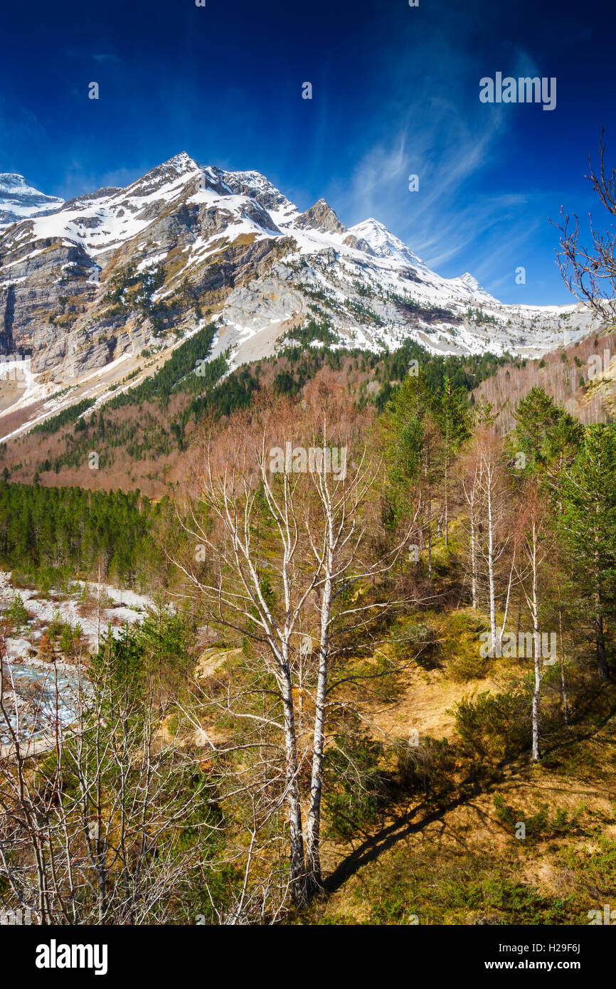 Gavarnie Gletscher Cirque.  Departement Hautes-Pyrénées, Midi-Pyrenäen, Frankreich, Europa. Stockfoto