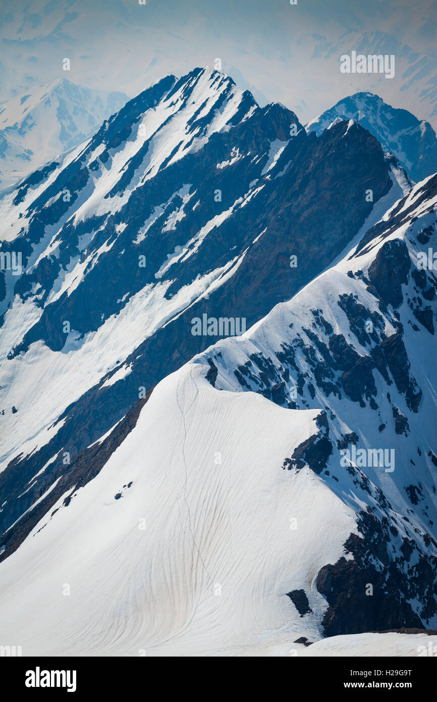Berglandschaft im Winter. Stockfoto