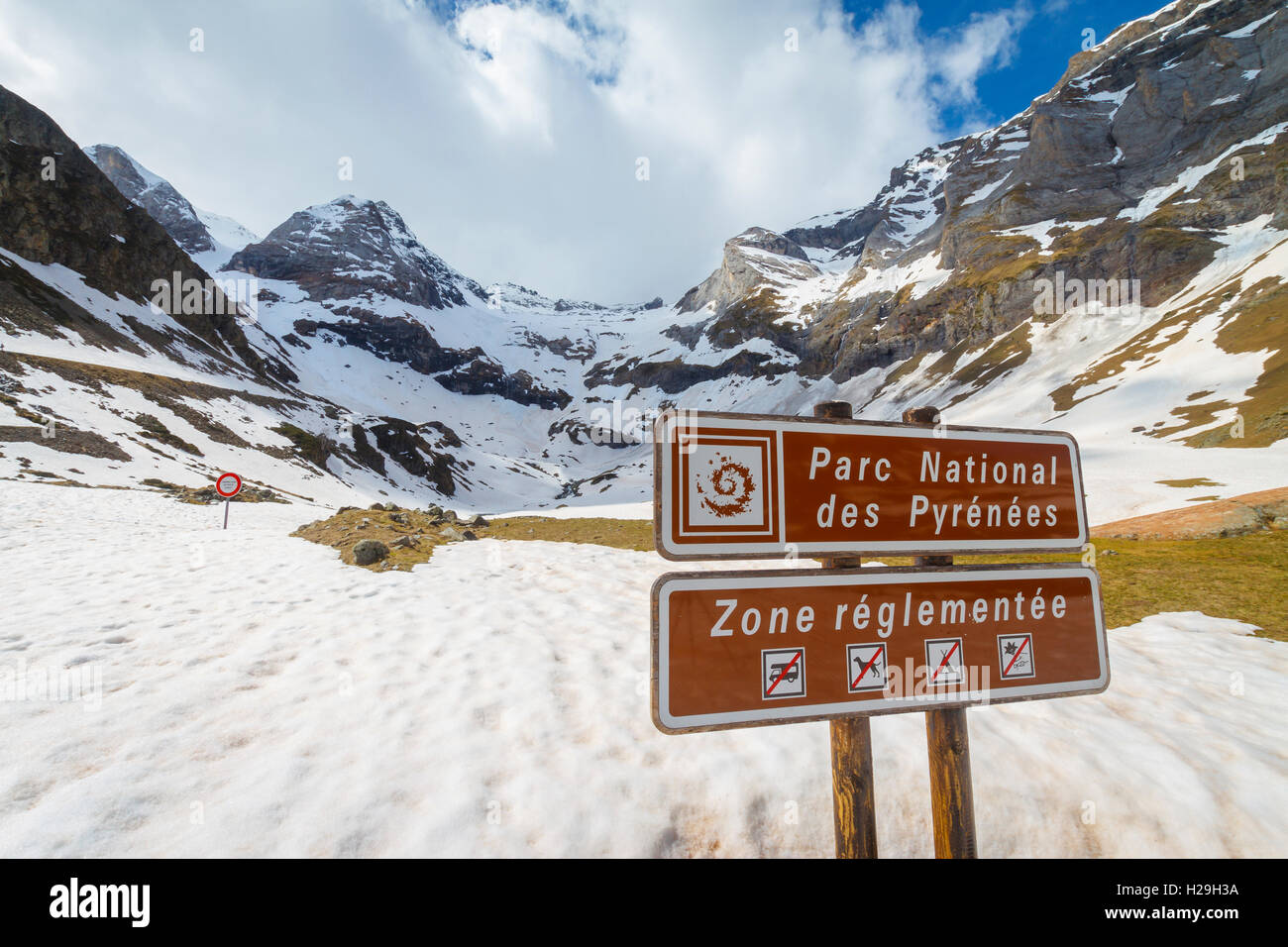 Maillet Plateau und Signal. Troumouse Gletscher Cirque.  Departement Hautes-Pyrénées, Midi-Pyrenäen, Frankreich, Europa. Stockfoto