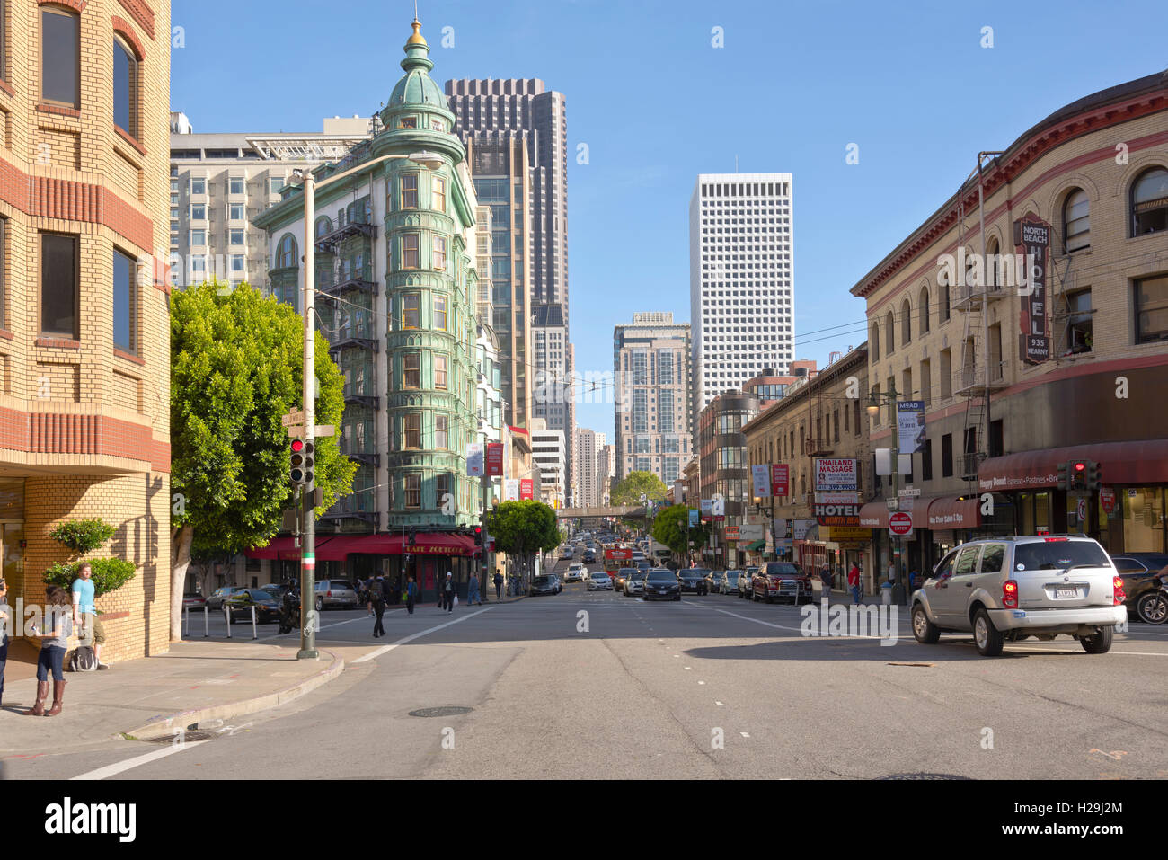 San Francisco Kalifornien Straße und Verkehr. Stockfoto